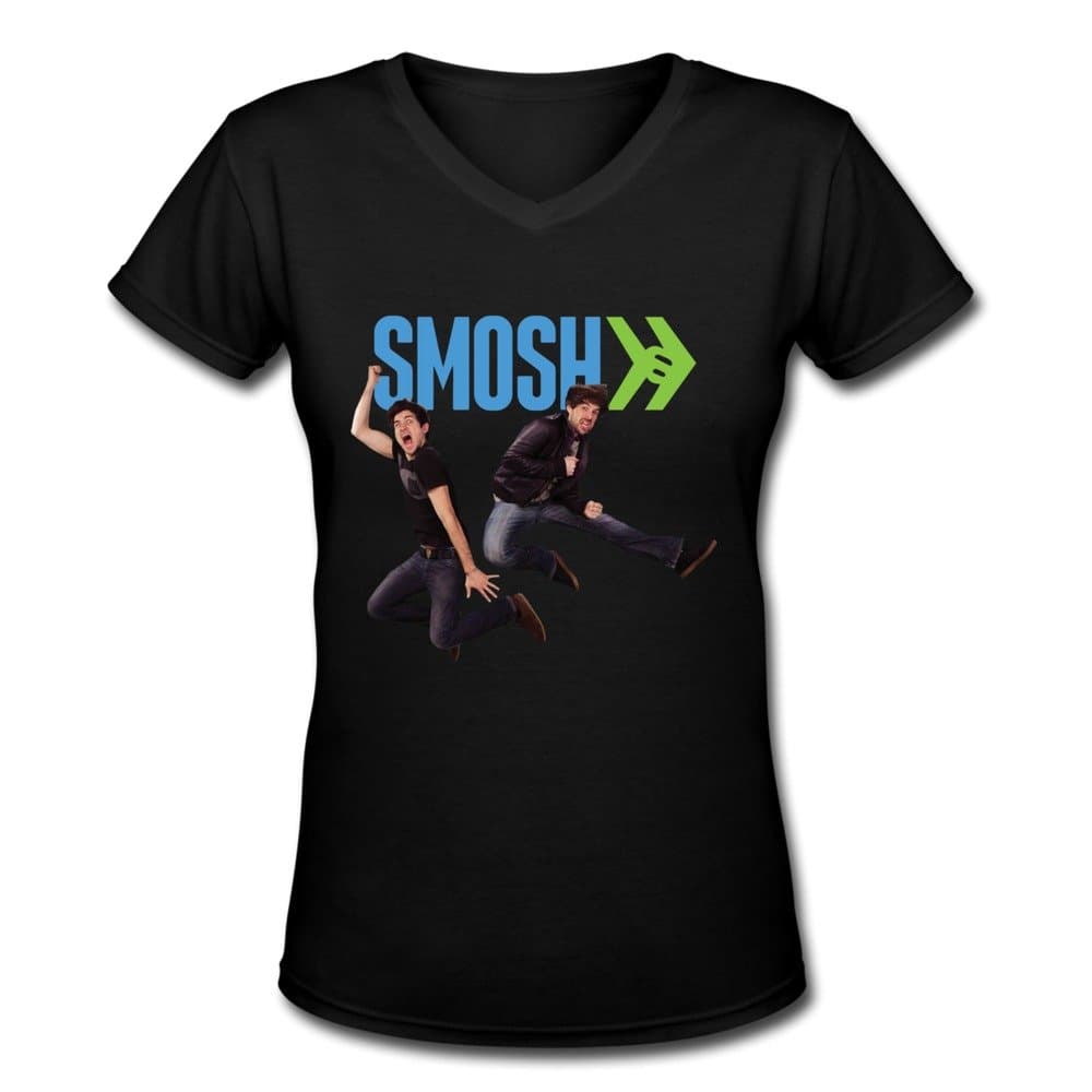 MAIT Women's Smosh Ian & Anthony V-Neck Tshirts Black S