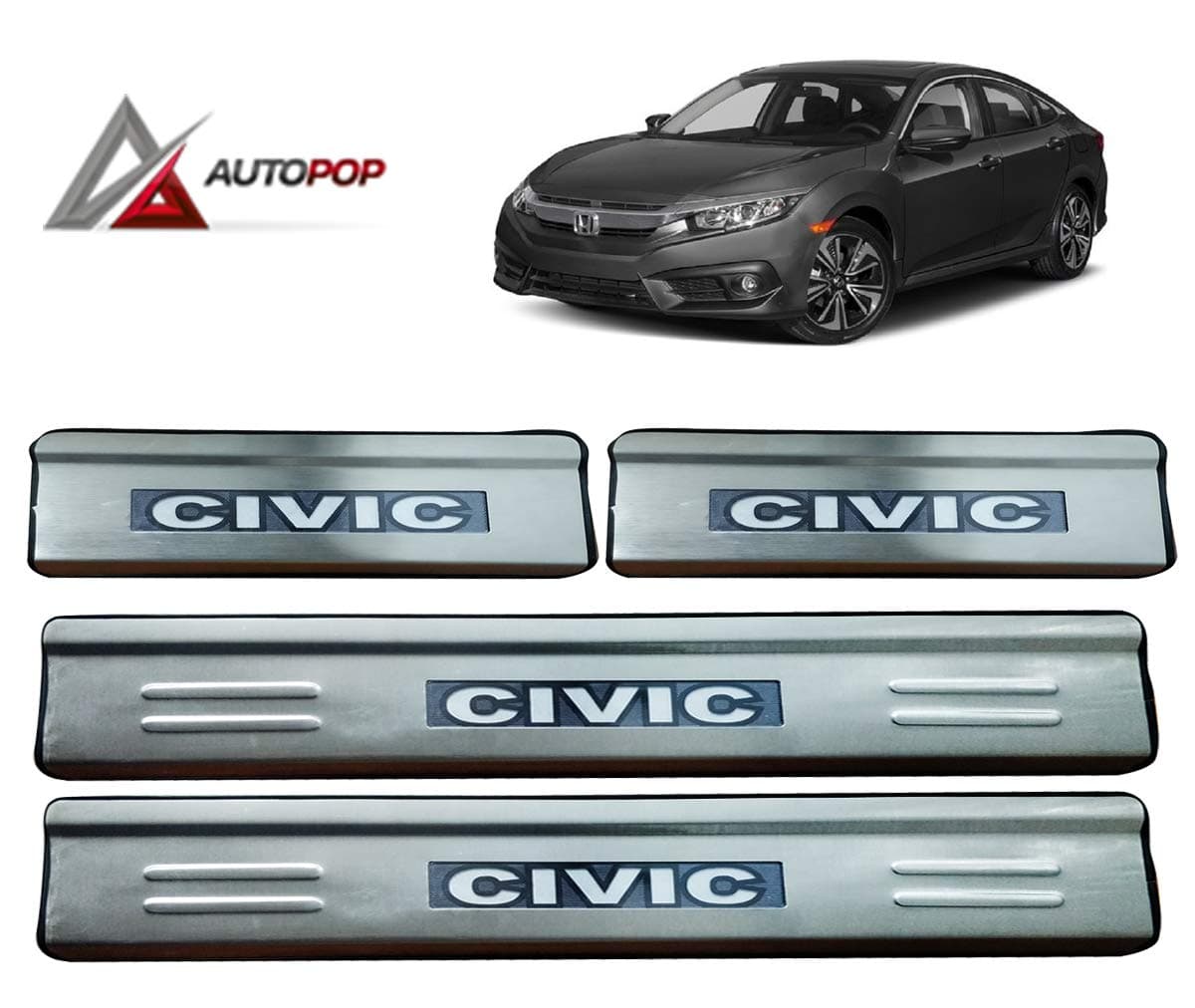 AutoPop LED Door Sill plate Footstep for Civic 2018 - Set of 4pc