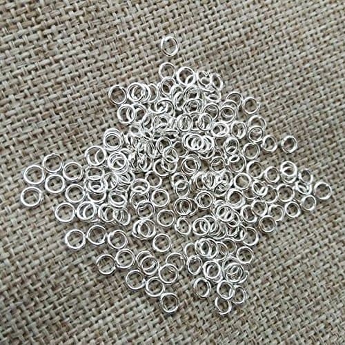 100-Piece Open Jump Rings, 4mm, small clasp hooks crimp Ends beads connector (Silver plated)