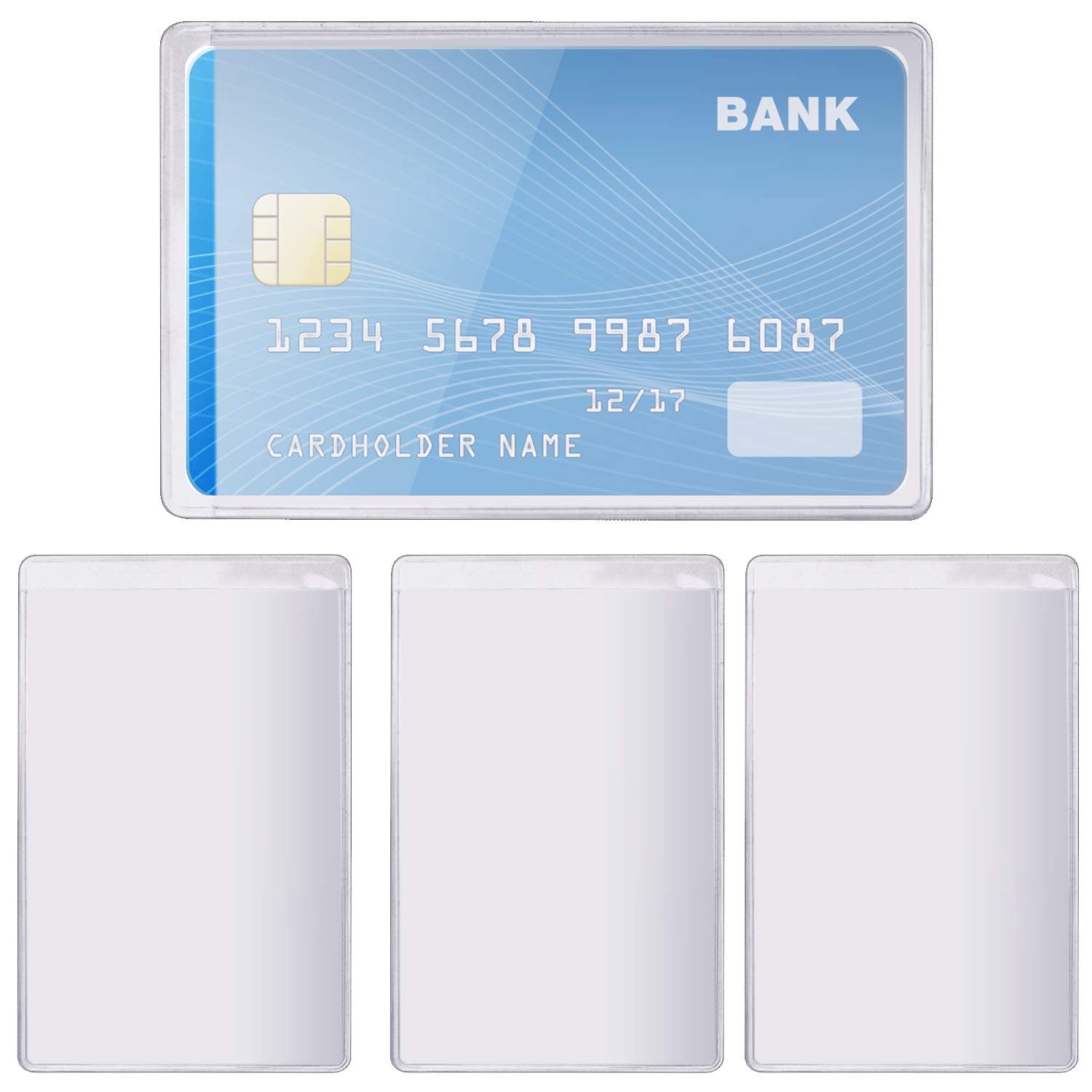 BronaGrandTransparent Credit Card Sleeves,20pcs Credit Card Holder Sleeve Clear Waterproof Credit Card Protector Plastic Card Holder Inserts for Insurance License ID Business Social Insurance Card