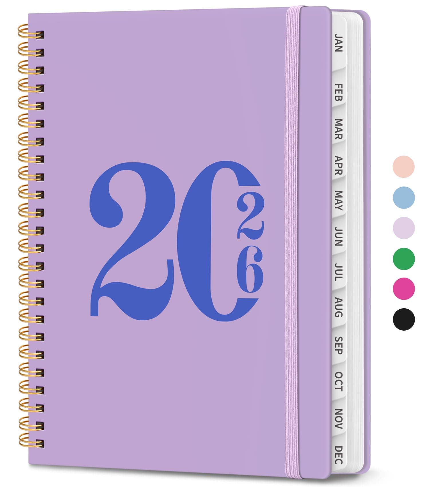 2026 Planner, Weekly and Monthly Calender Planner, Jan 2026 to Dec 2026, Hardcover 2026 Calendar Book with Tabs & Inner Pocket, Office Home School Supplies for Women & Men - A5 (6.3" x 8.5"), Purple