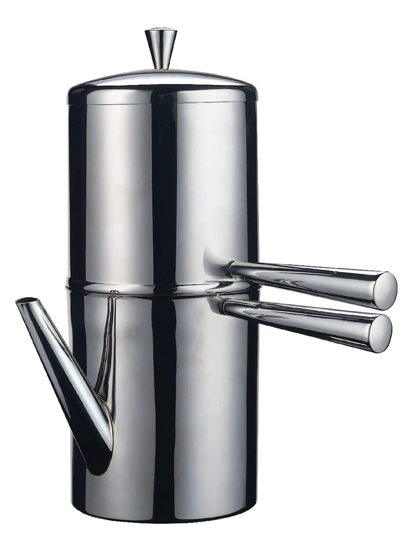 Ilsa Caffettiera inox napoletana tazzine moka caffettiere e guarnizioni, 3 Tazze, Silver/Black, Silver/Black