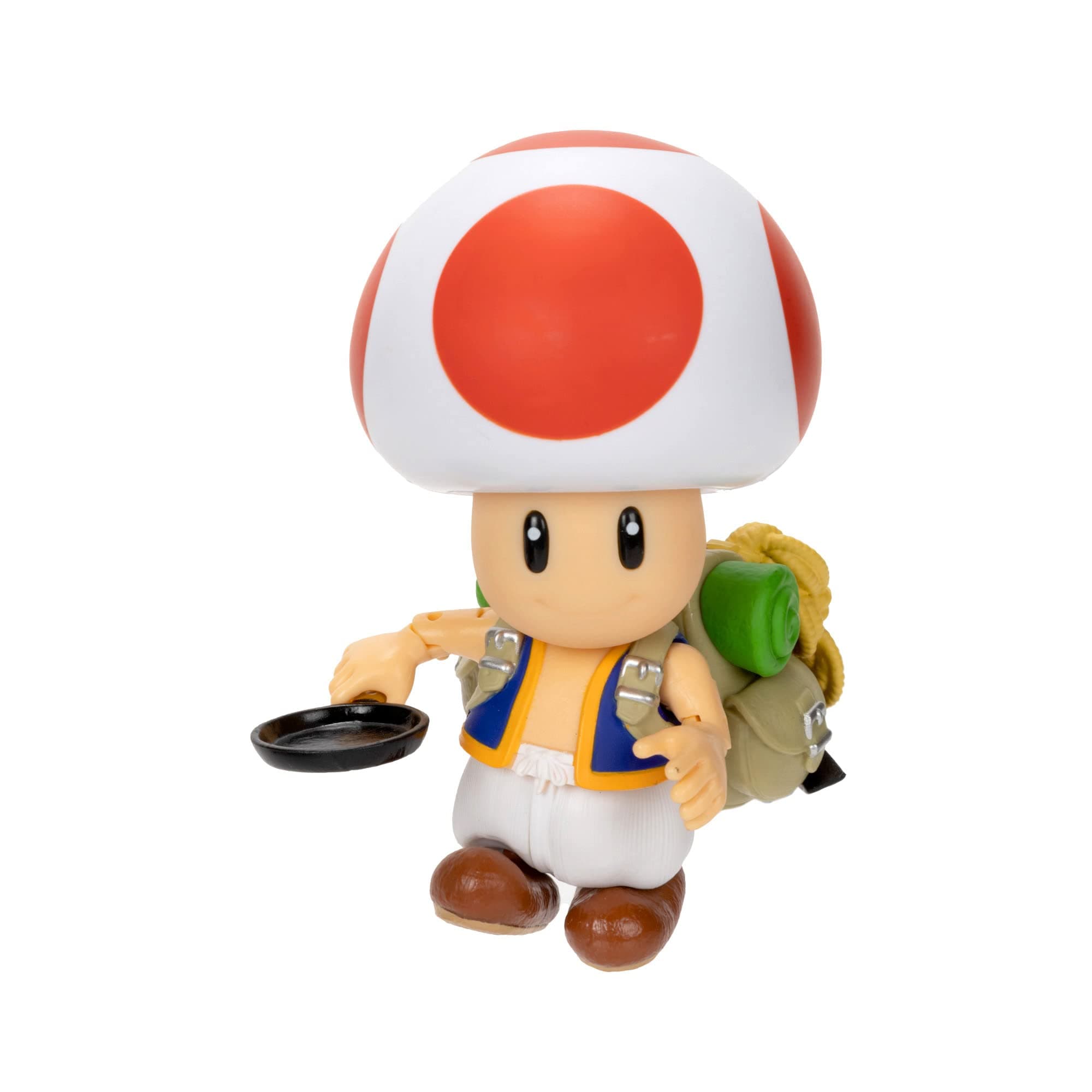 THE SUPER MARIO BROS. MOVIE Nintendo 5”/ 12.5cm Toad Action Figure with Frying Pan Accessory for Kids and Collectors.