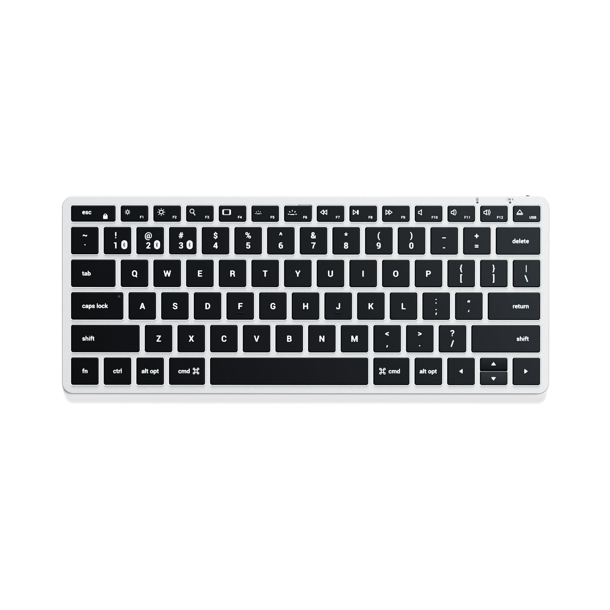 Slim X1 Bluetooth Wireless Keyboard, US QWERTY Layout, Backlit Multi-Device Design – For MacBook Air & Pro M5 M4, Mac Mini, iPad Air & Pro M5 M4, iMac and more – Silver
