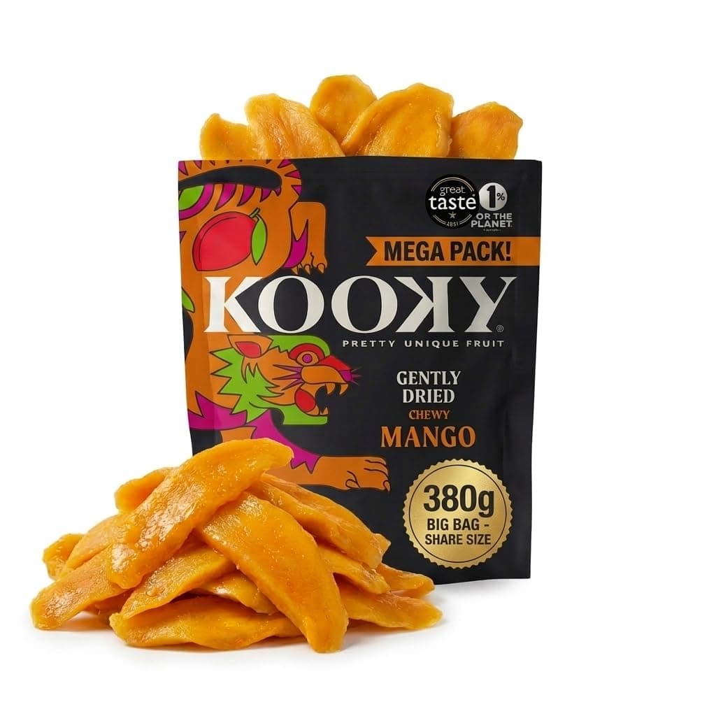 Kooky - Gently Dried Mango Slices - Large 380g Pack Bursting With Juicy Flavor And Packed With Nutrients. The Perfect Healthy Fruit Snack