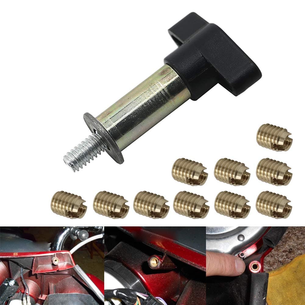 Motoparty Batwing Fairing Windshield Threaded Brass Insert Restoration Kit Replacement for Harley Touring Electra Street Glide Batwing 1986-2018,for FLHT,Brass Inserts