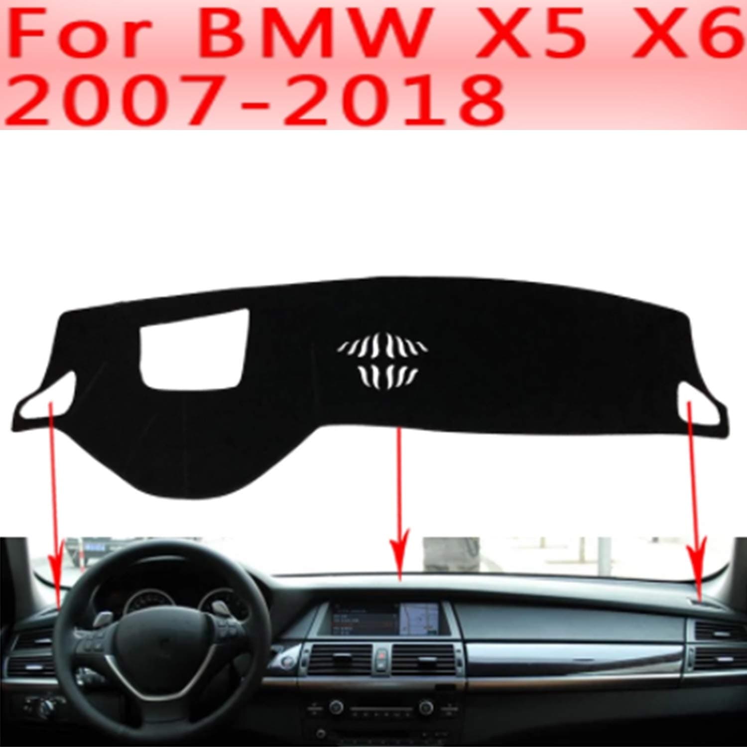 Backyard Car Dashboard Cover Dash Mat Dash Pad Carpet for BMW X5 X6 2007-2018 Left Hand Drive