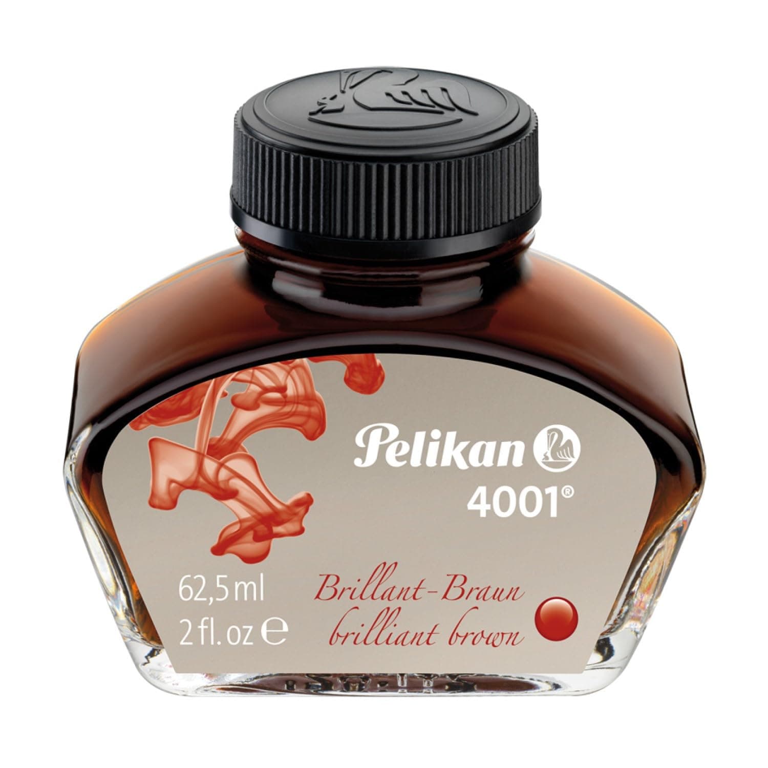 Pelikan 4001 Bottled Ink for Fountain Pens, Brilliant Brown, 62.5ml, 1 Each (329185)