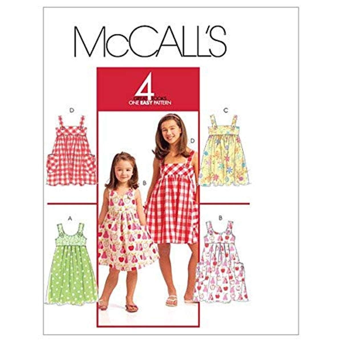 McCall'sMcCall's Patterns M5613 Size CHJ 7-8-10-12-14 Children's/ Girls' Dresses, Pack of 1, White