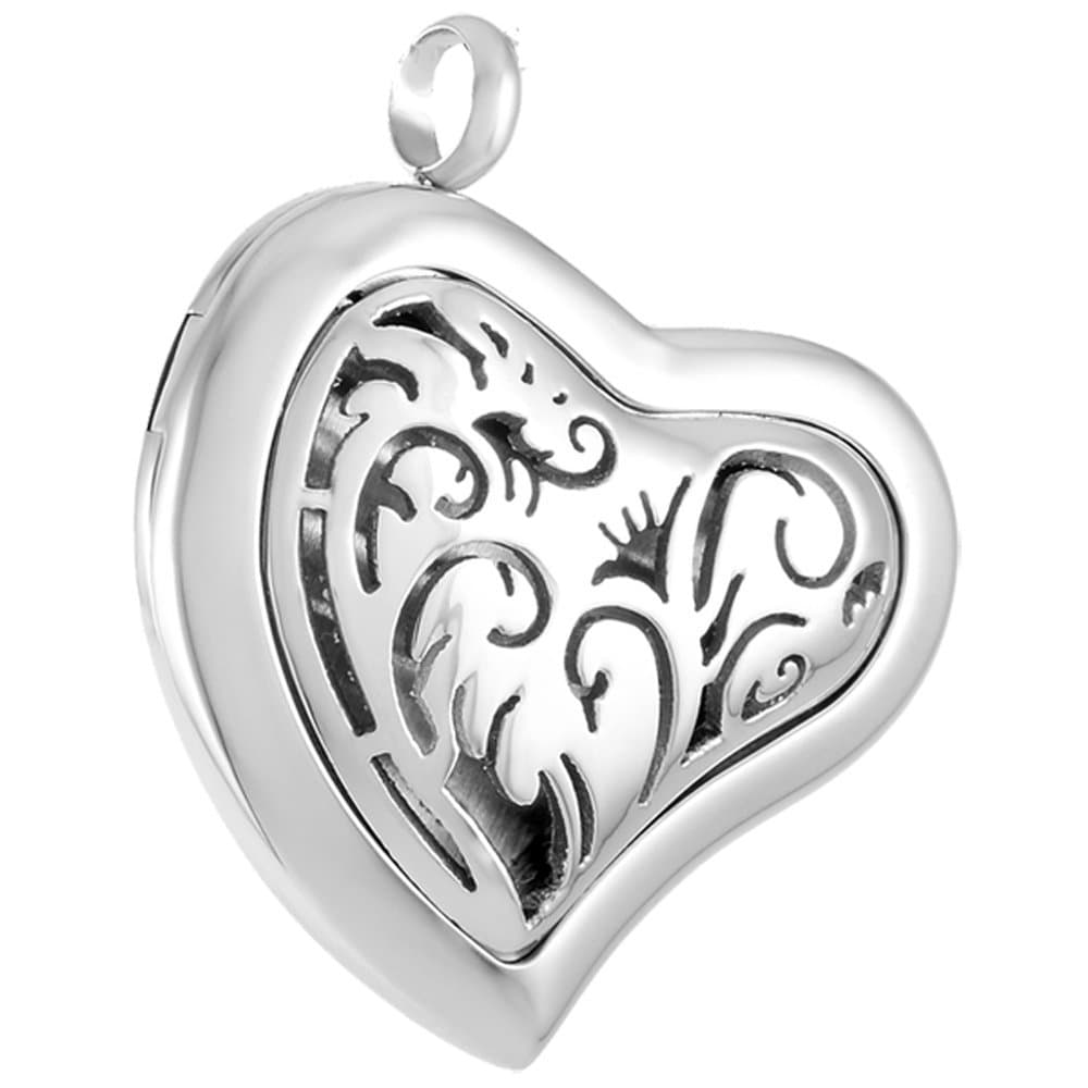 Aromatherapy Essential Oil Diffuser Locket Pendant (30 mm) with Necklace and Pads, Hypo-allergenic 316L Stainless Steel, Heart Shape, Gift Set