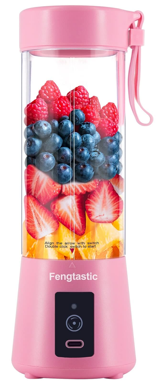 Portable Blender for Shakes and Smoothies, 13.5 Oz Personal Blender USB Rechargeable Small Smoothie Blender (Pink)