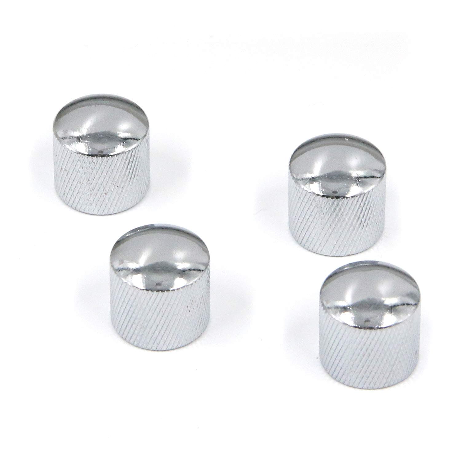 Geesatis 4 pcs Silver Guitar Speed Control Knobs Volume Tone Dome Knob for Telecaster Electric Guitar or Bass