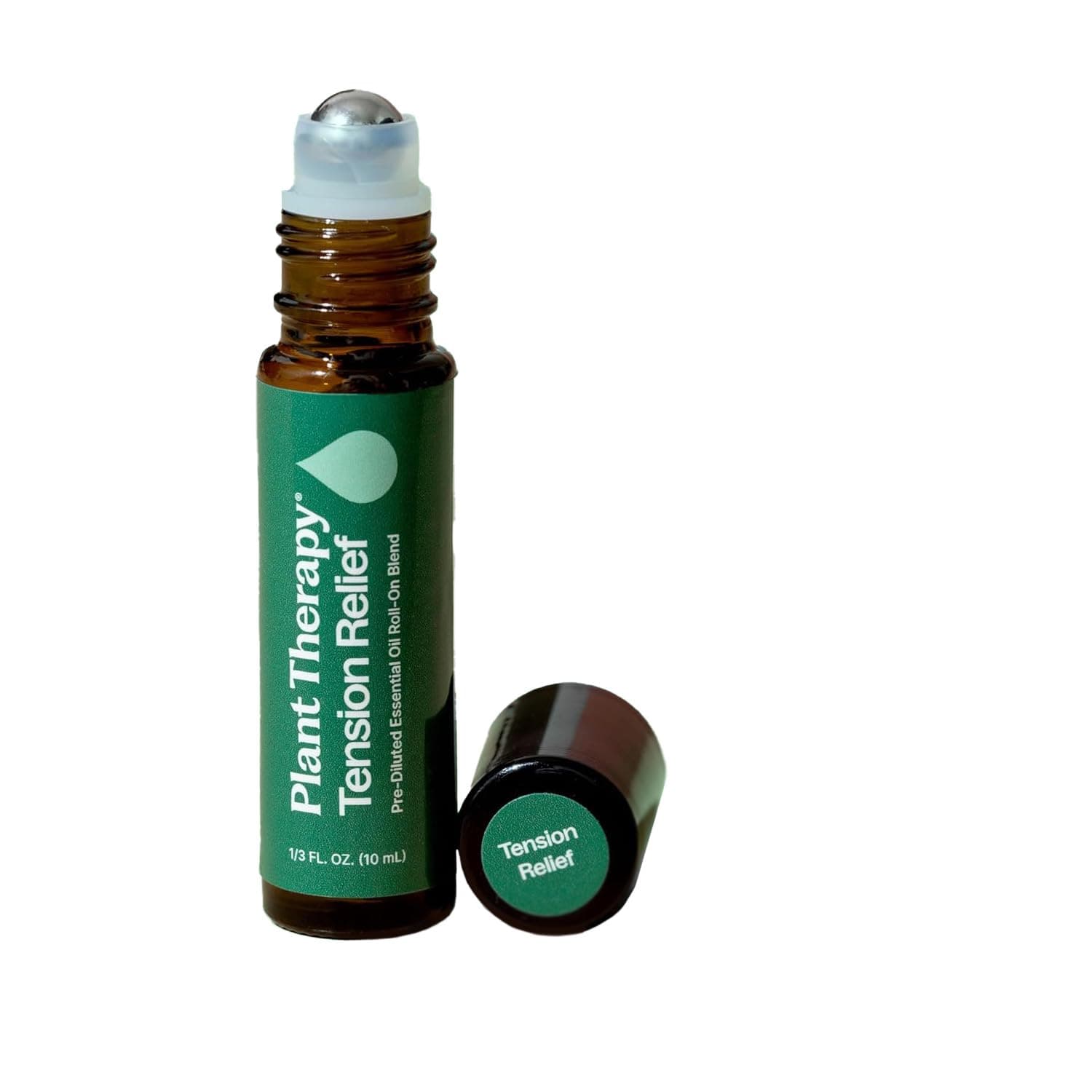 Plant Therapy Tension Relief (Headache Relief) Synergy Pre-Diluted Roll-On. Ready to use! 100% Pure, Therapeutic Grade Essential Oils Diluted in Fractionated Coconut Oil. 10 ml (1/3 oz).