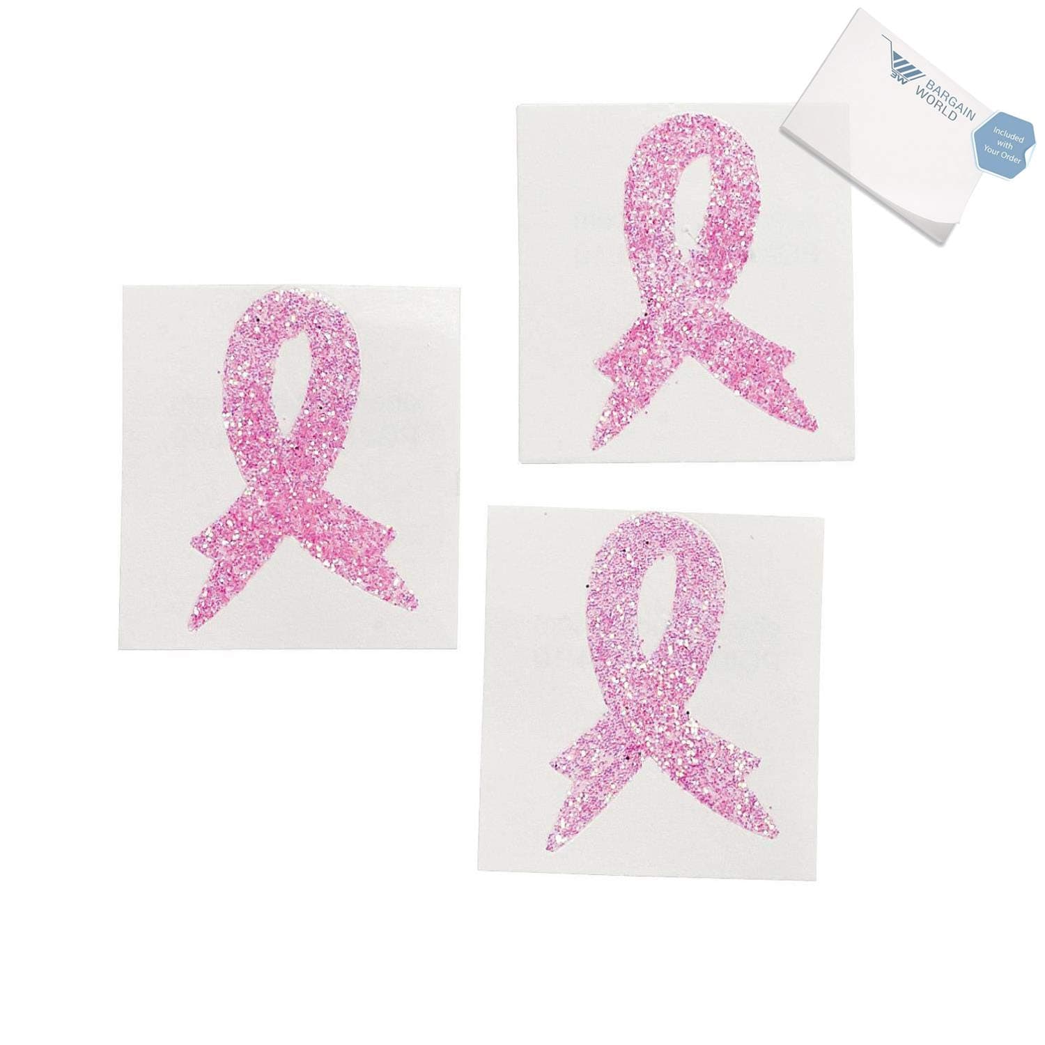 Bargain World Breast Cancer Awareness Body Tattoo Stickers (With Sticky Notes)