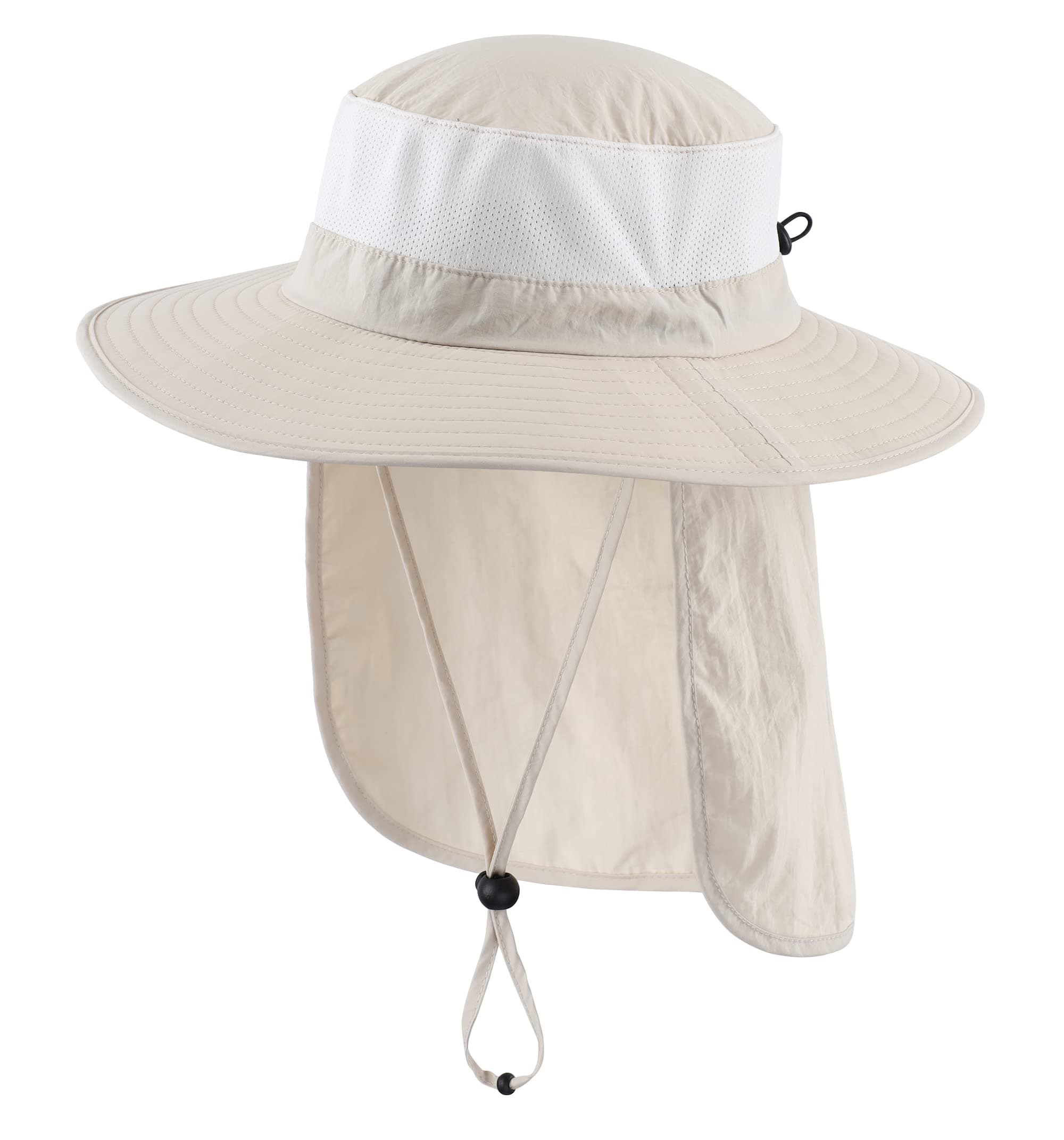 Home Prefer Outdoor UPF50+ Mesh Sun Hat Wide Brim Fishing Hat with Neck Flap Sun Hat for Men Women