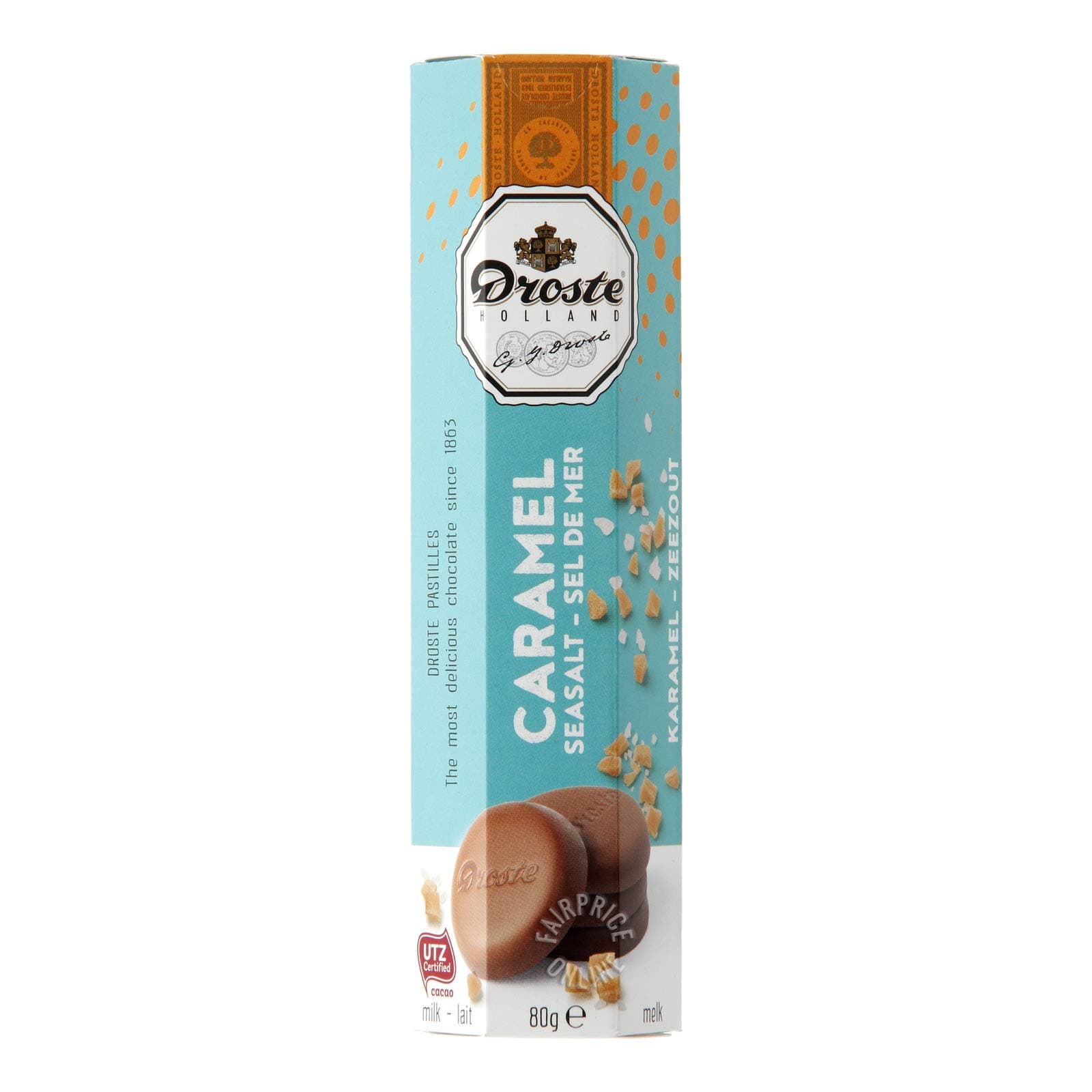 Droste Caramel Seasalt Milk Chocolate Pastilles (Pack of 12)