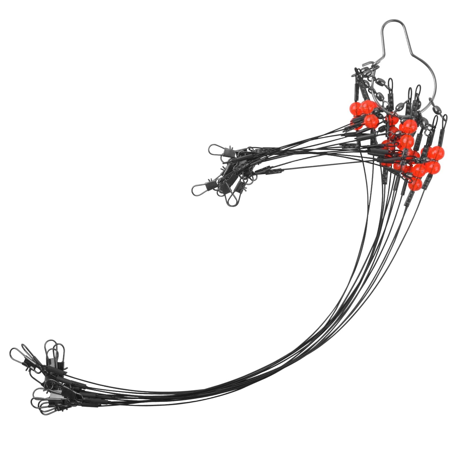 JSHANMEI Fishing Leaders Saltwater Tackle Surf Fishing Rigs High Strength Fishing Wire Leader Line Rig with Swivels Snap for Lures Bait Hooks