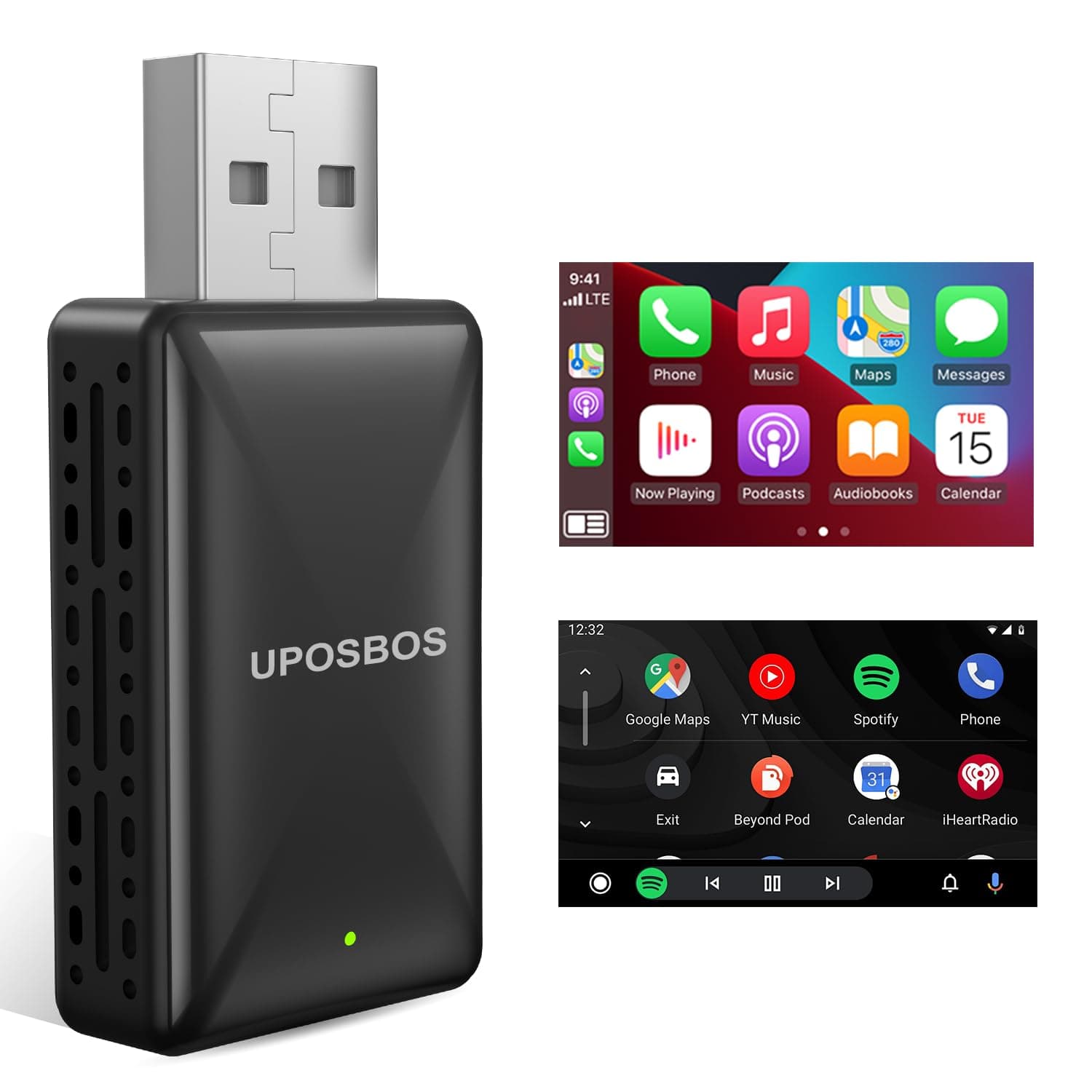 Android Auto Wireless Adapter/Wireless CarPlay Adapter 2 in 1 Plug & Play Car Dongle Converts Wired to Wireless Carplay Fit for OEM Wired Carplay,5.8Ghz WiFi Fast Auto Connect & Online Update