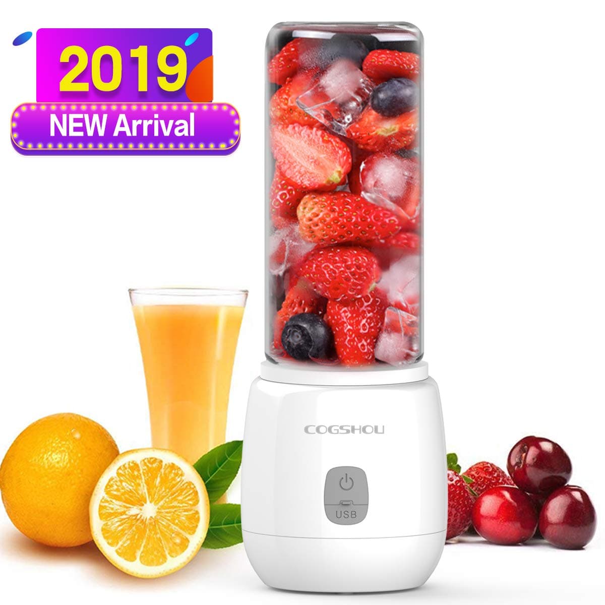 LIKUCHE Portable Blender, Fruit Mixer with 6 Blades, 200W USB Rechargeable,420ml Mini Personal Blender for Home,Drive,Sports - BPA Free