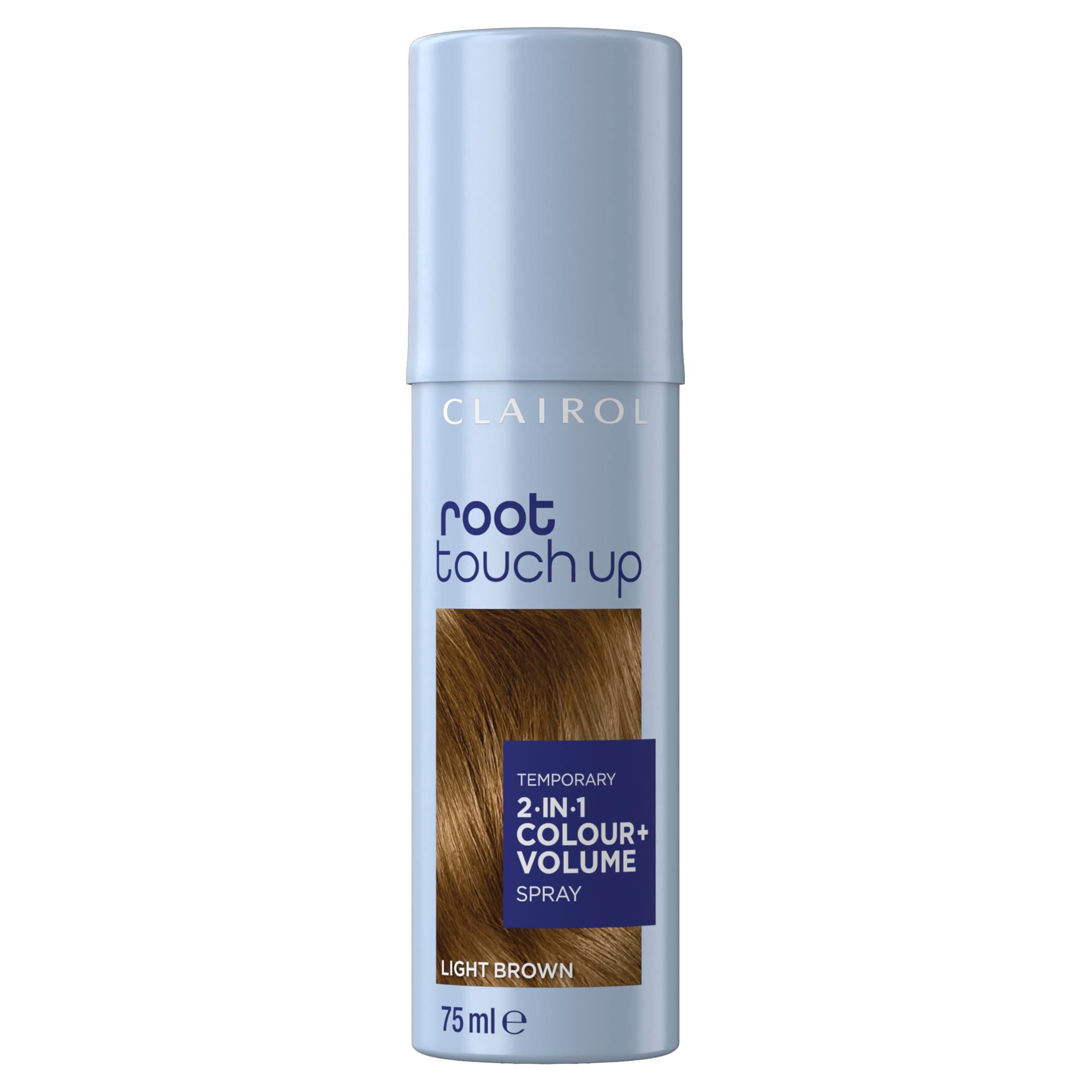 Clairol Root Touch Up Spray, Temporary Grey Coverage & Volume 2-in-1 Spray, Light Brown, 75ML