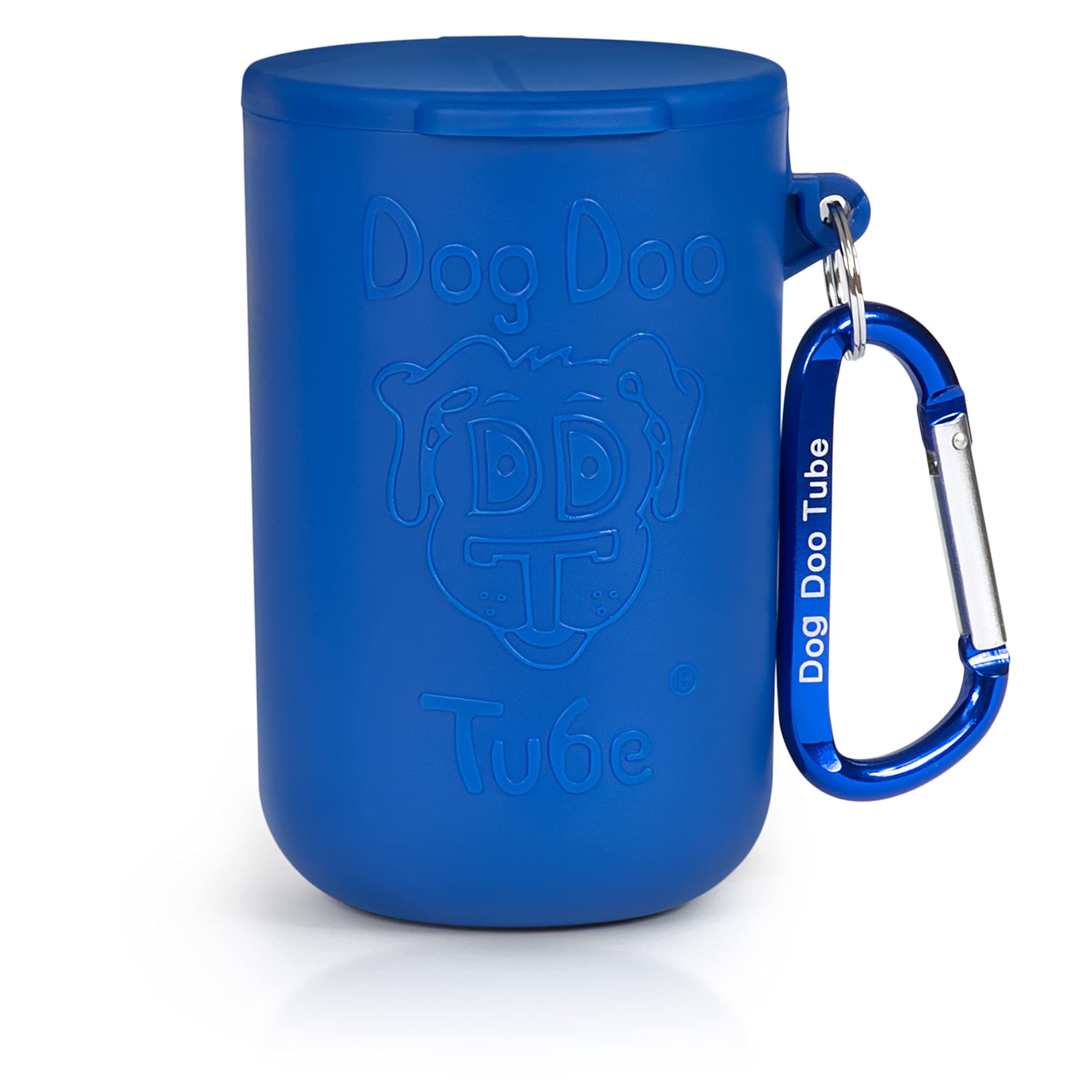 Doo Doo Tube Filled Dog Waste Bag Holder - Reusable Poop Designed To Keep In Odors And Germs (Blue)