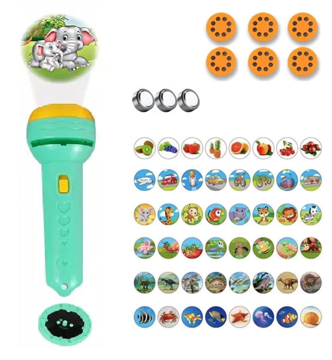 6 Slides 48 Pictures Clear Projection Slide Flashlight Projector Torch for Kids,Mini Flash Light Projector Toys for Kids,Lighting Toys for Kids(Random Slides–Multicolor)