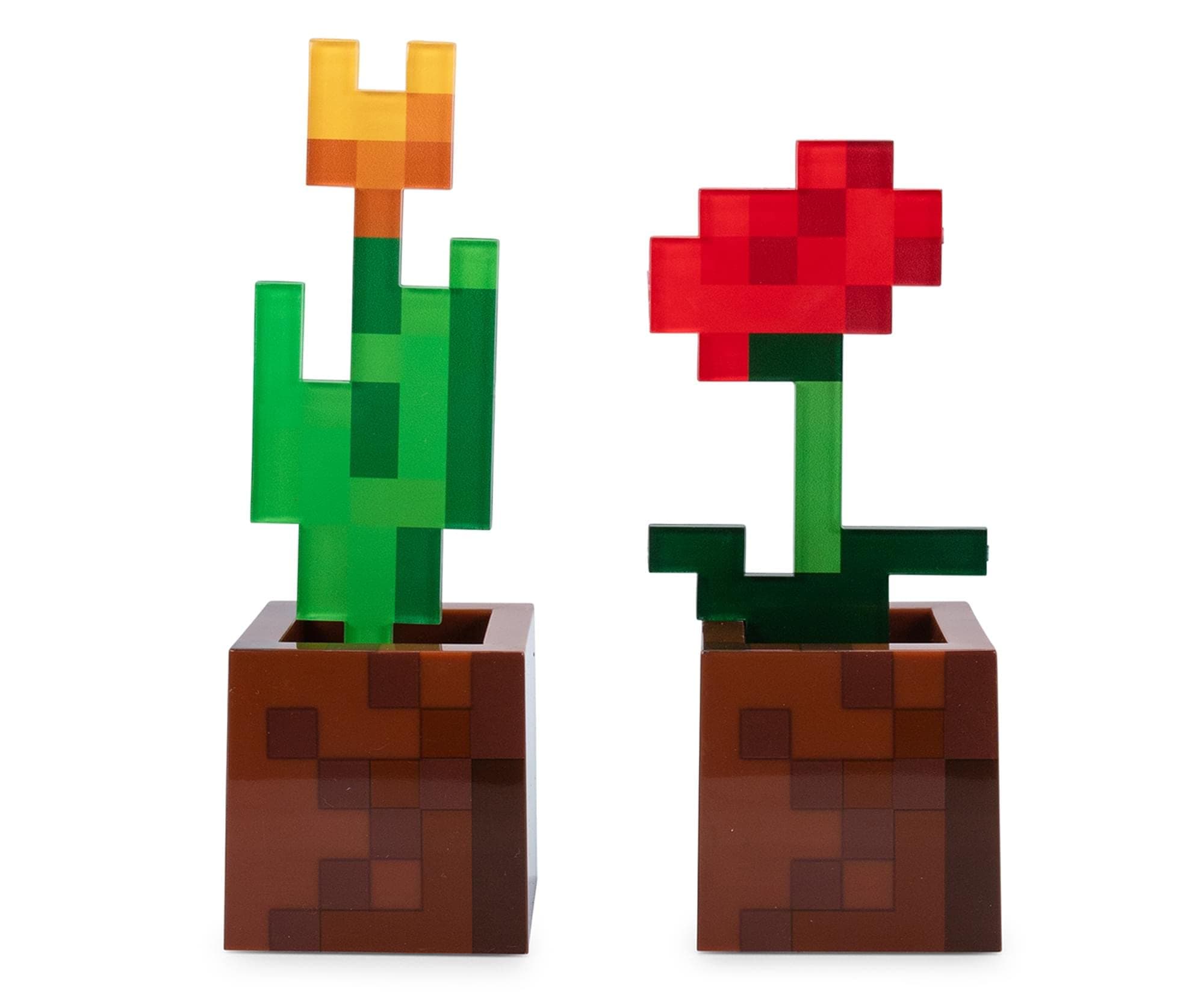 Ukonic Minecraft Orange Tulip and Poppy Flower Pot Mood Lights | Set of 2