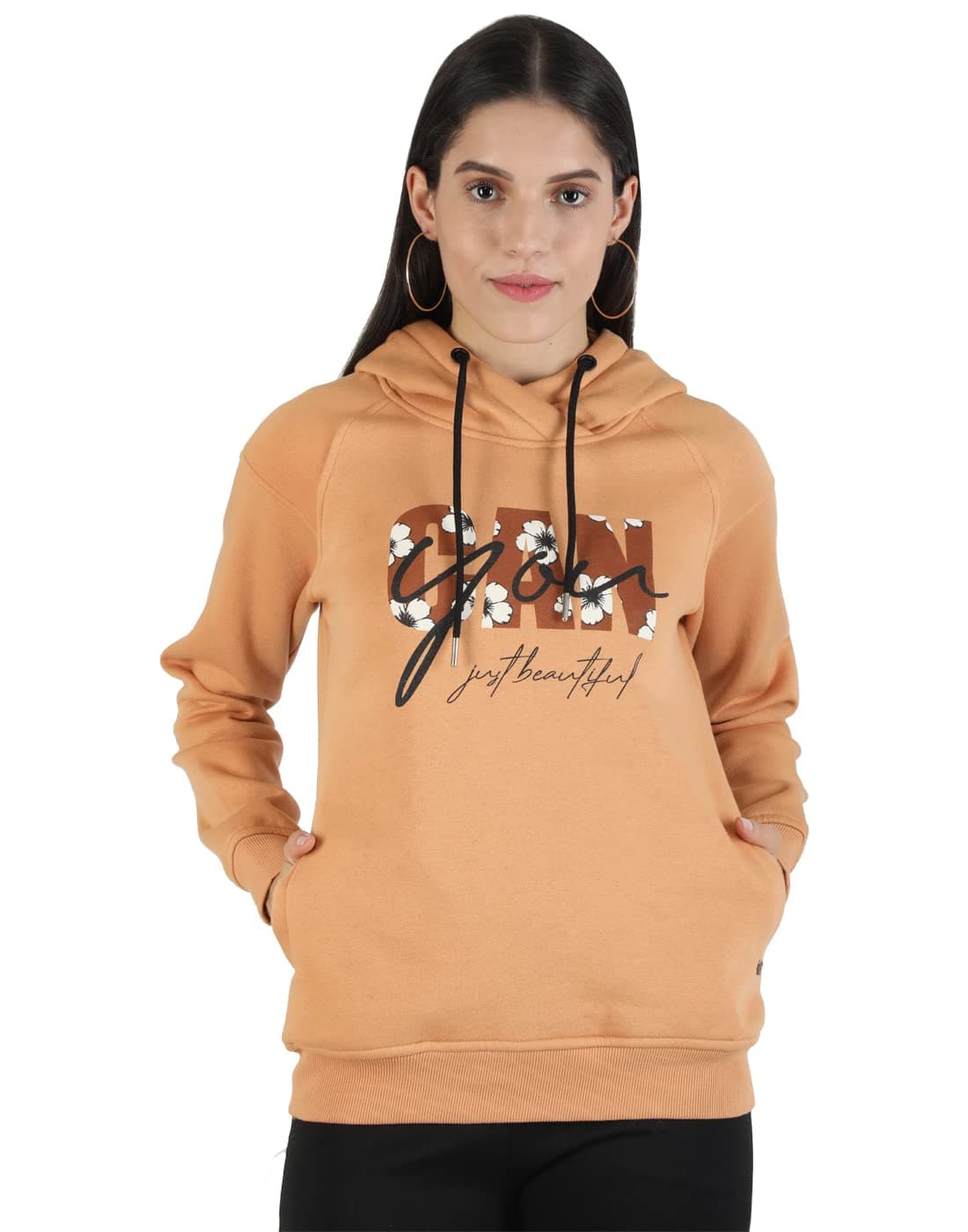 Monte CarloWomen Brown Cotton Blend Printed Sweatshirt 221049696-1-P