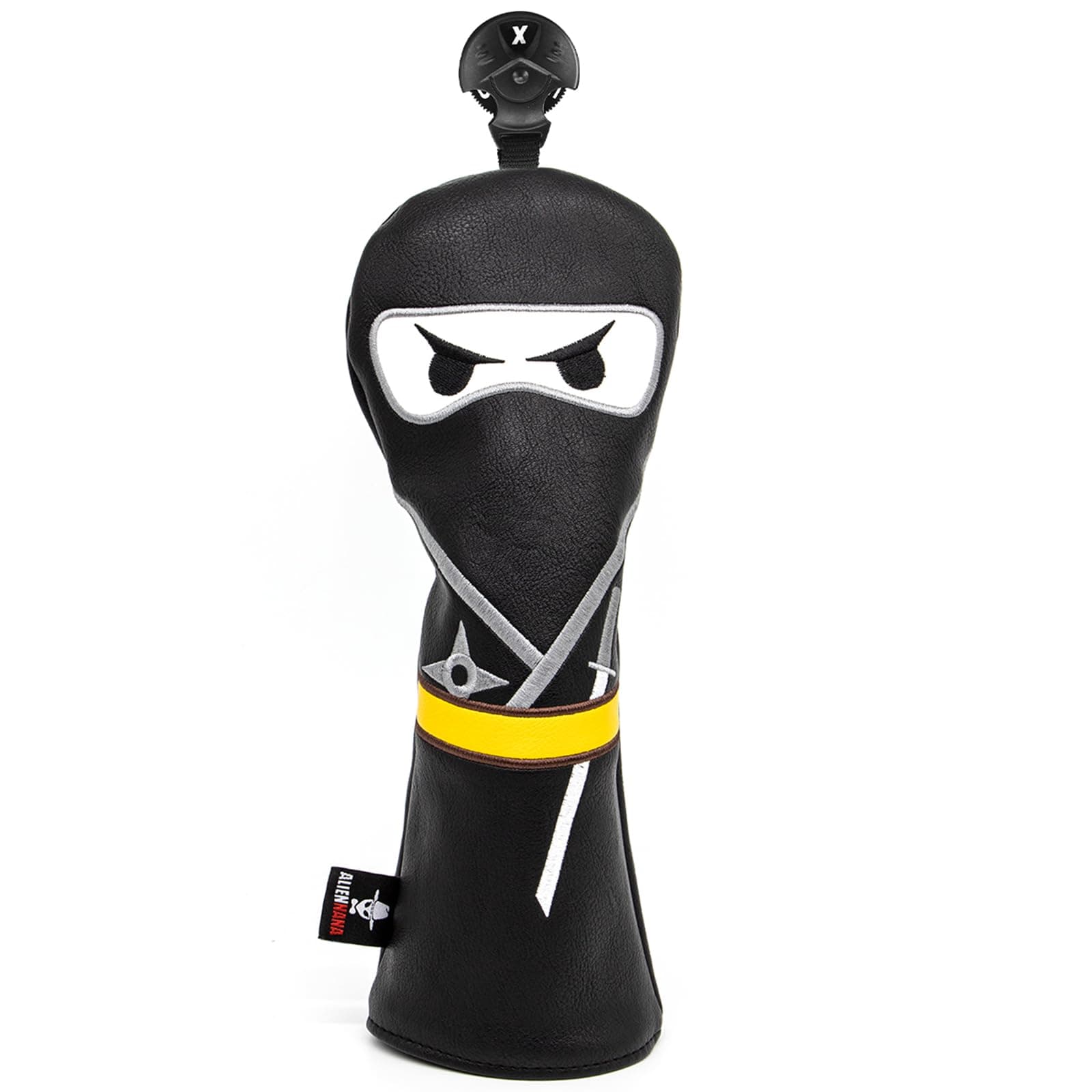 Golf Club Headcover 3 Wood Headcover Ninja Design Magnetic Closure Elegant Embroidery Premium Leather Driver Fairway Wood Hybrid Blade Mallet Putter Cover Wood Head Cover