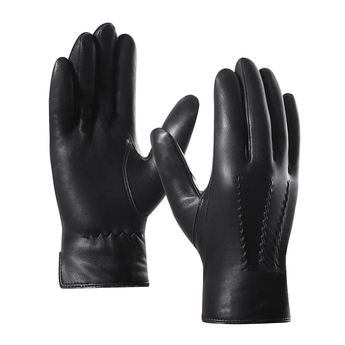 Leather Gloves for Men,Winter Sheepskin Driving Gloves Cashmere Lined