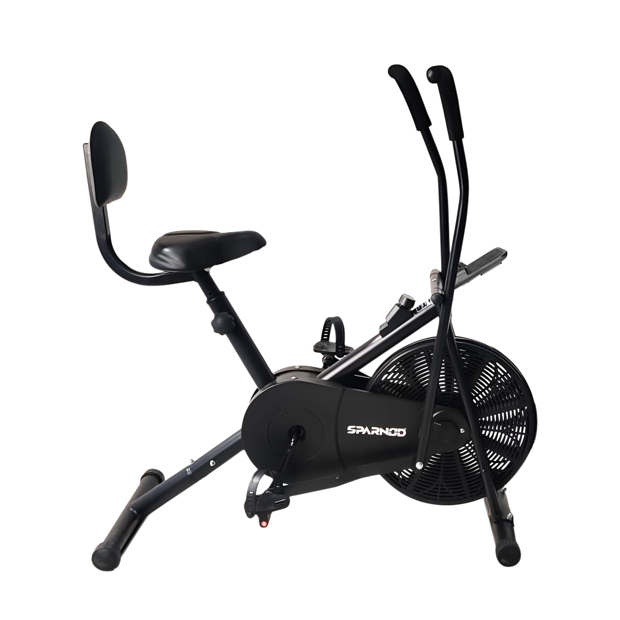 Sparnod SAB-05 Air Bike Exercise Cycle for Home Gym with Back Support | Full Body Workout – Arms & Legs Dual Action | Adjustable Resistance | 120 KG Maximum User Weight & 1-Year Warranty