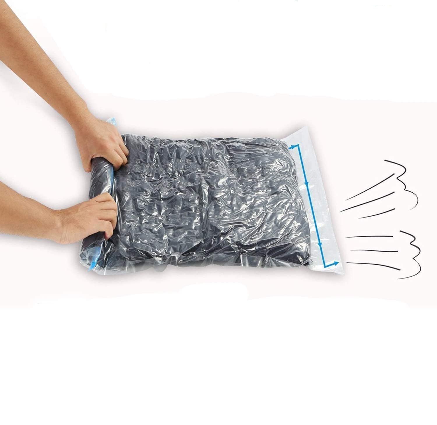 SunCaptor 8 packs Travel Storage Bags for Clothes - Compression Bags for Travel - No Vacuum or Pump Needed-Save Space in your Luggage