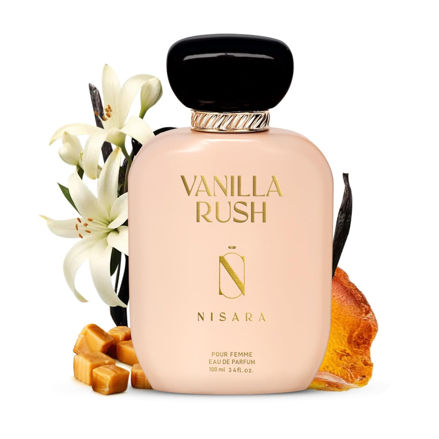 Nisara Vanilla Rush Perfume for woman 100 ml Long Lasting smell Ambery Vanilla Perfume with Orchid,Caramel, Amber, Musk, Patchouli | Eau De Parfum Spray - 100ml