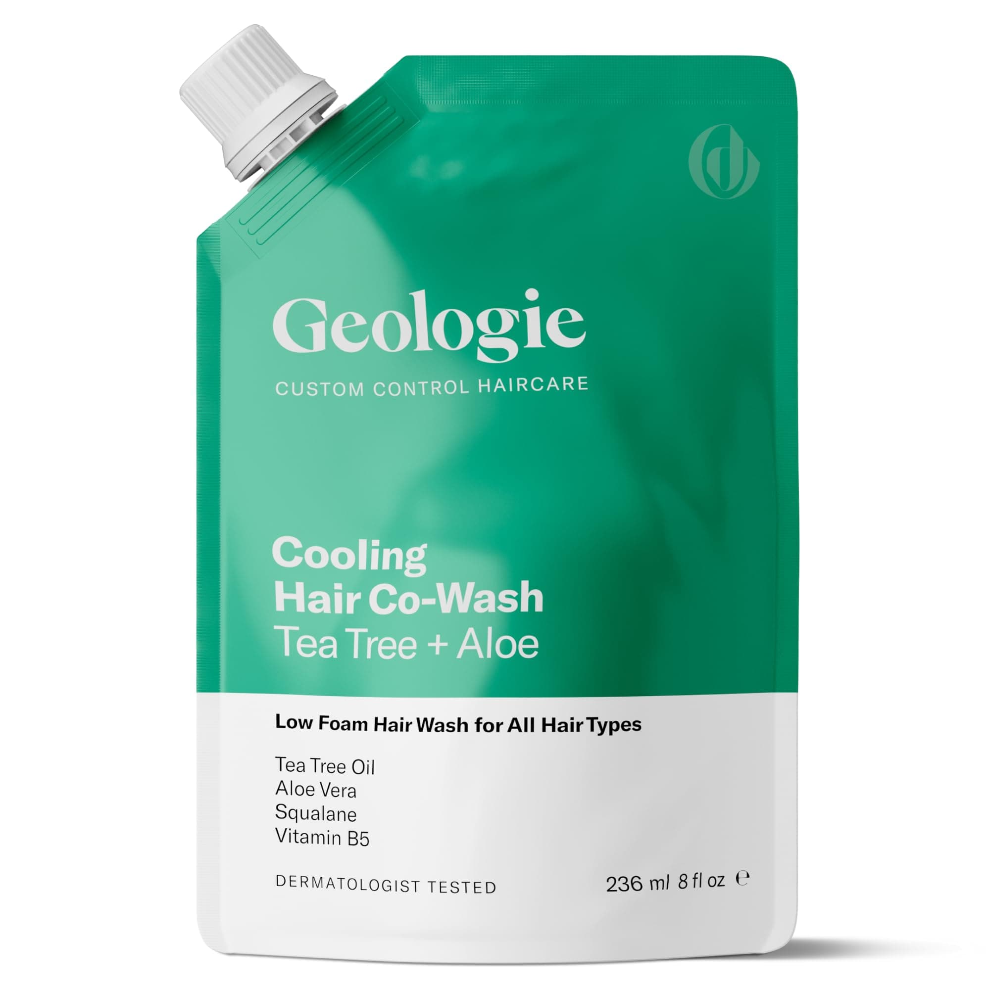 Cooling Hair Co-Wash | 4-in-1 Hair Cleanser, Conditioner, Mask & Serum | Tea Tree Oil, Aloe Vera, Squalane & Vitamin B5 Formula For Men & Women | Eco-Friendly Pouch 84% Less Plastic