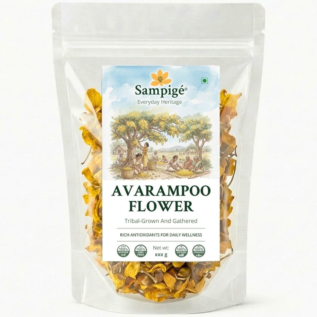 Sampige Avarampoo Flower (Avaram Poo) | Dried Avarampoo Flowers for Traditional Use | Natural Botanical Flower | 100 g