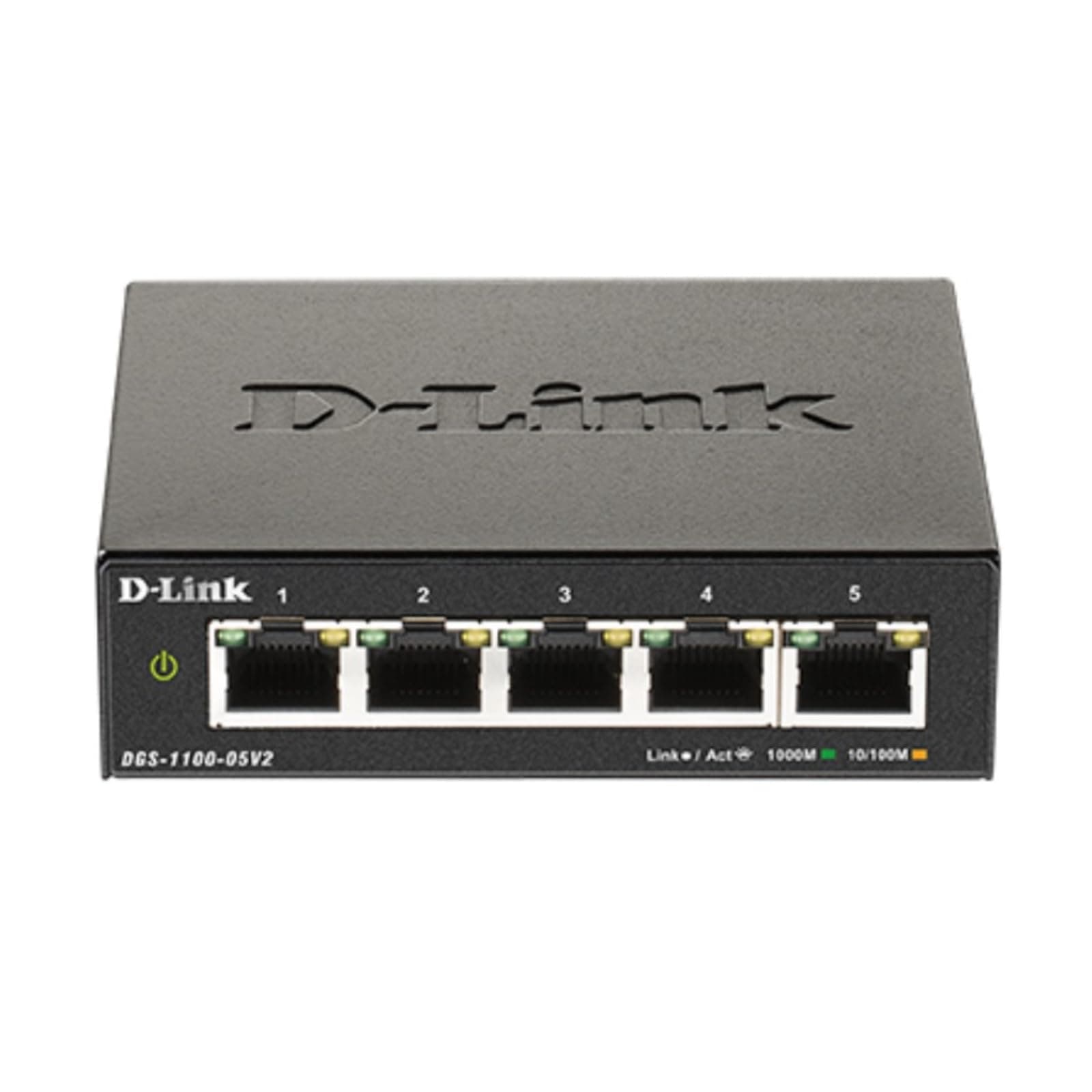 D-Link 5-Port Gigabit Smart Managed Switch —5GbE Ports —L2—VLANs —Web Managed —Desktop—Fanless —NDAA Compliant —Lifetime Protection (DGS-1100-05V2)