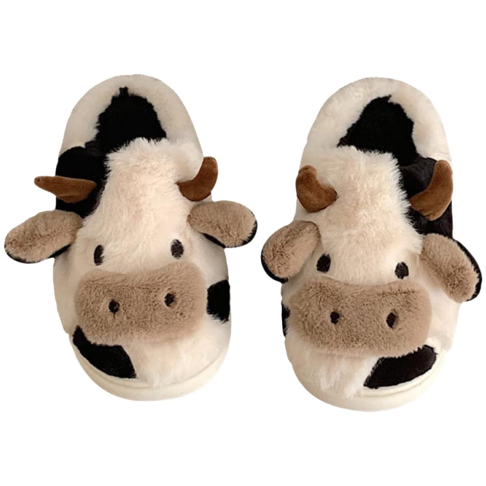 Women's Cartoon Cow Cotton Slippers Cute Cozy Fuzzy Animal Slippers For Indoor Outdoor Warmth In Winter