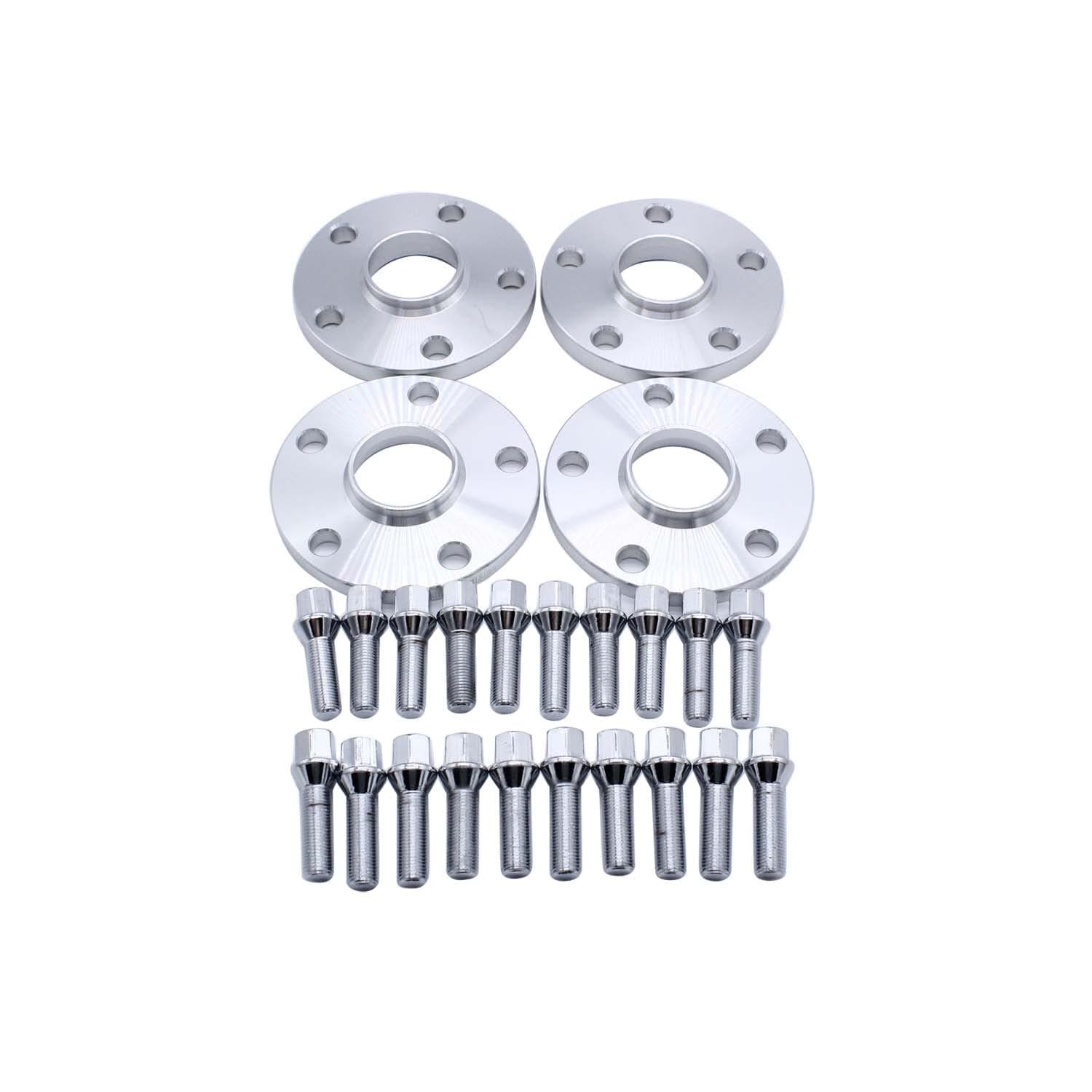 4pcs12mm & 15mm Spacers 5x112mm Hubcentric Forged Wheels Spacer M14x1.5 Adaptors Centre Bore 57.1mm Compatible with VW Golf MK7