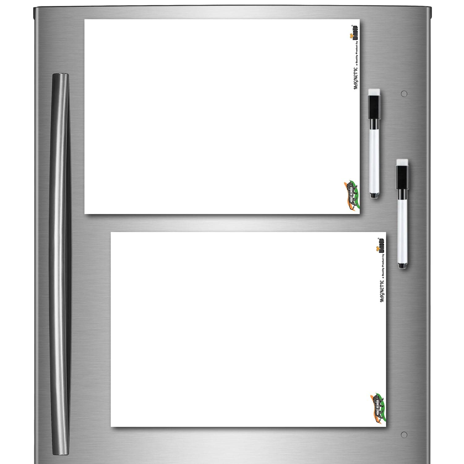 Windup Magnetic Rubber White Board Reusable Dry-Erase - Set of 2