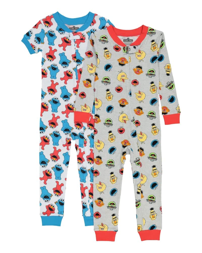 Sesame Street boys Little Footless Pajamas Baby and Toddler Sleepers (pack of 9)