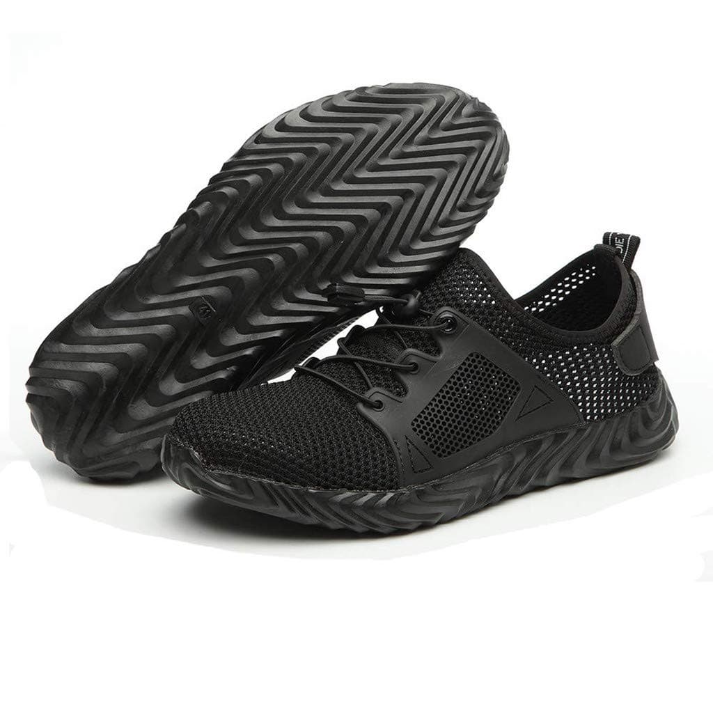 Men Steel Toe Sneakers Safety Work Shoes Male High Top Lace up Breathable Sneakers Work Shoes Running Sport Shoe