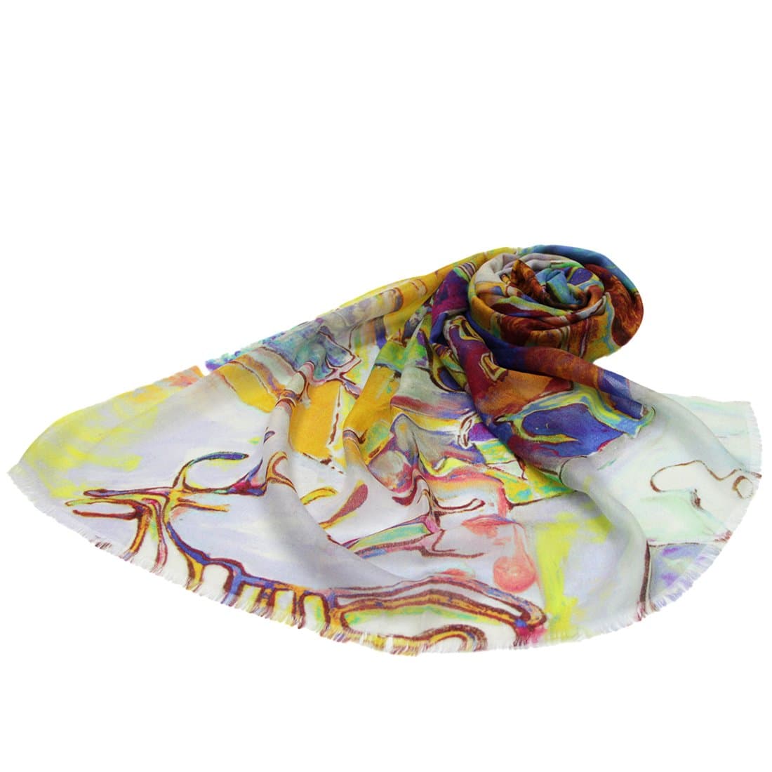 METTE Women's Wool & Cashmere Printing Scarf Beach Wrap Sunscreen Shawls