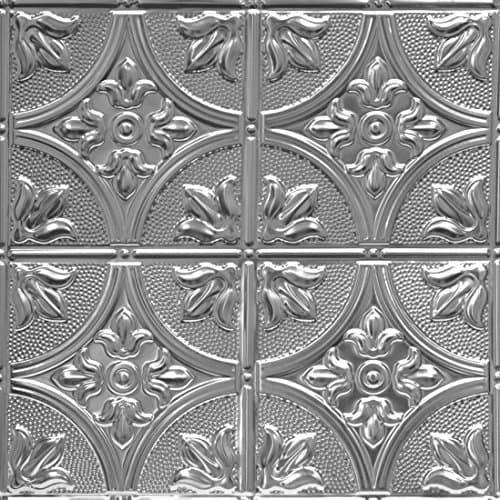 Shanko ST309DA Pattern 309 Authentic Pressed Metal Wall and Ceiling Tiles, 20 sq. ft., Unfinished Steel