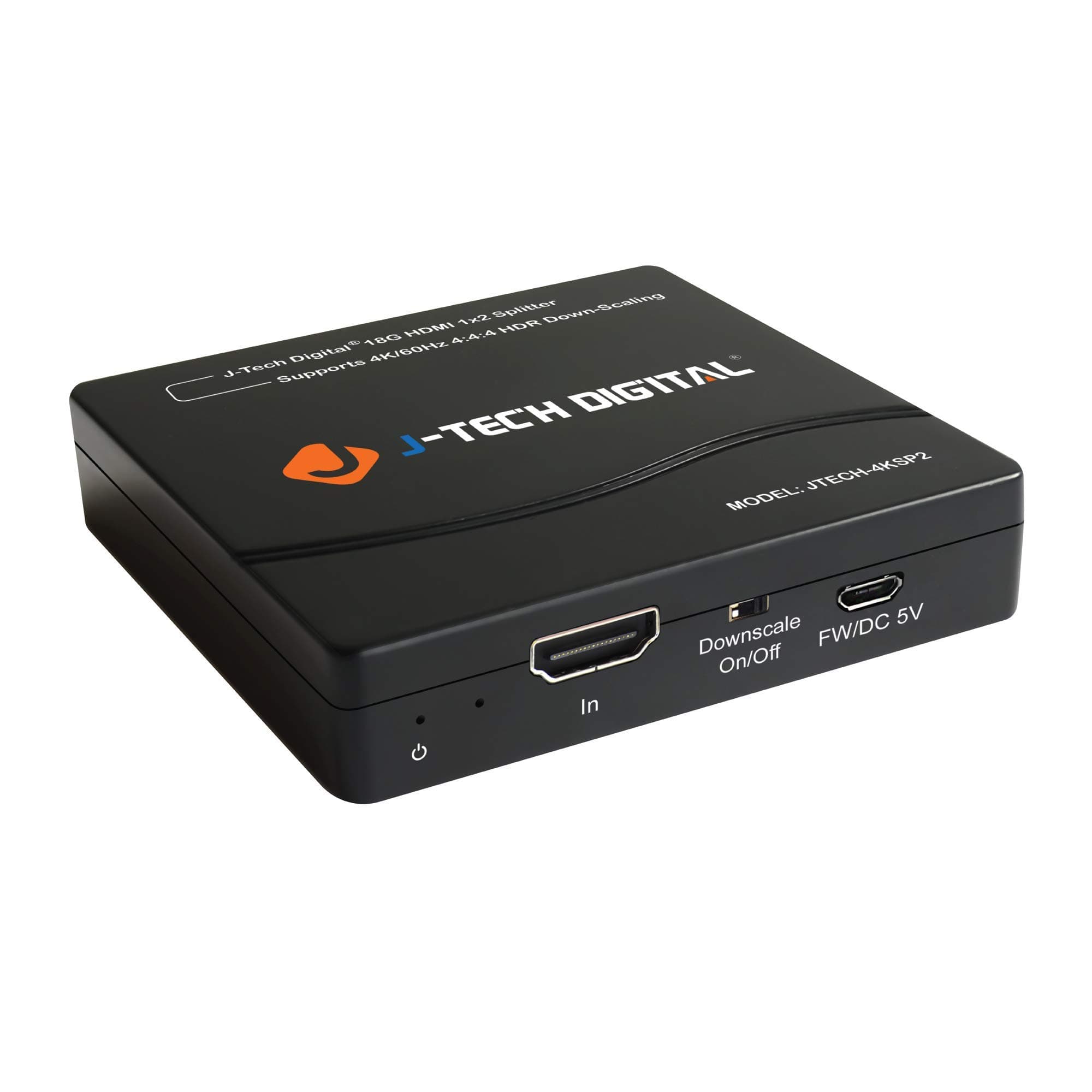 HDMI Splitter 4K 60Hz 1X2 Multi-Resolution Output (MRO) by HDMI 2.0 Splitter Supports Downscale HDR HDR10 / Dolby Vision 4K@60Hz 4:4:4 HDCP2.3 2.2 (JTECH-4KSP2)