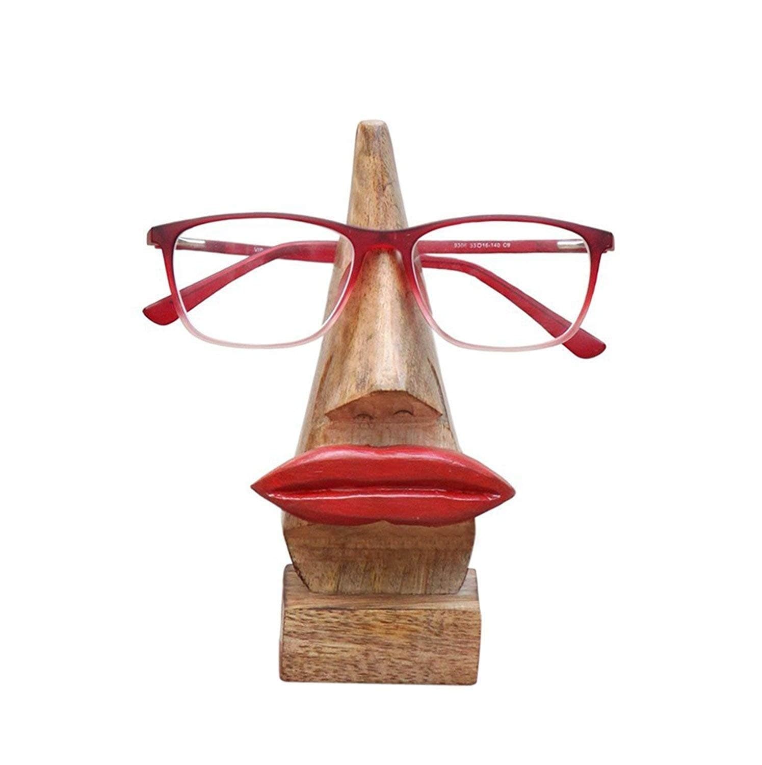 NIRMAN Nirvana Class Quirky Wooden Nose Shaped Eyeglass Spectacle Glasses Stand Holder Display Home Decorative Gift Home Décor