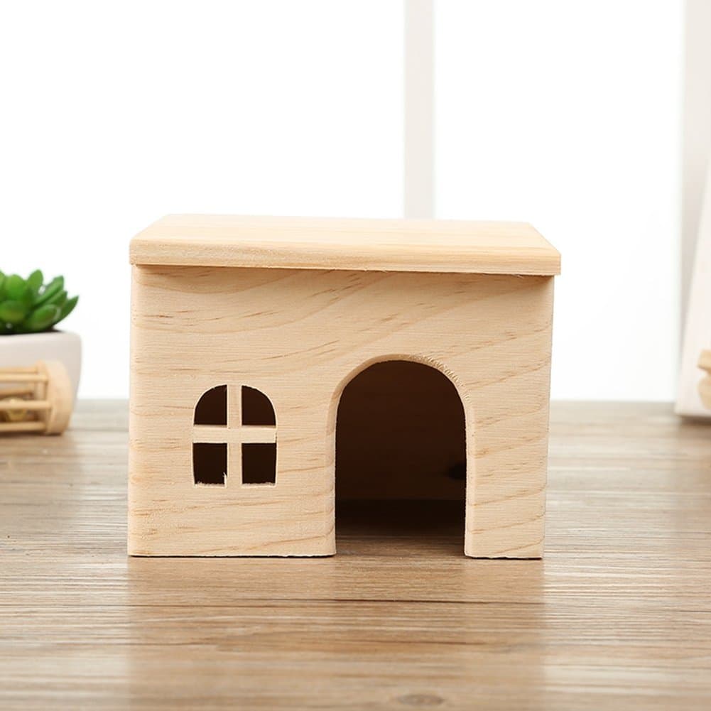 Hedgehogs Cage Hamster Cage Guinea Pig Cage Rabbit Hole Wooden Toy House 3 Size (S)