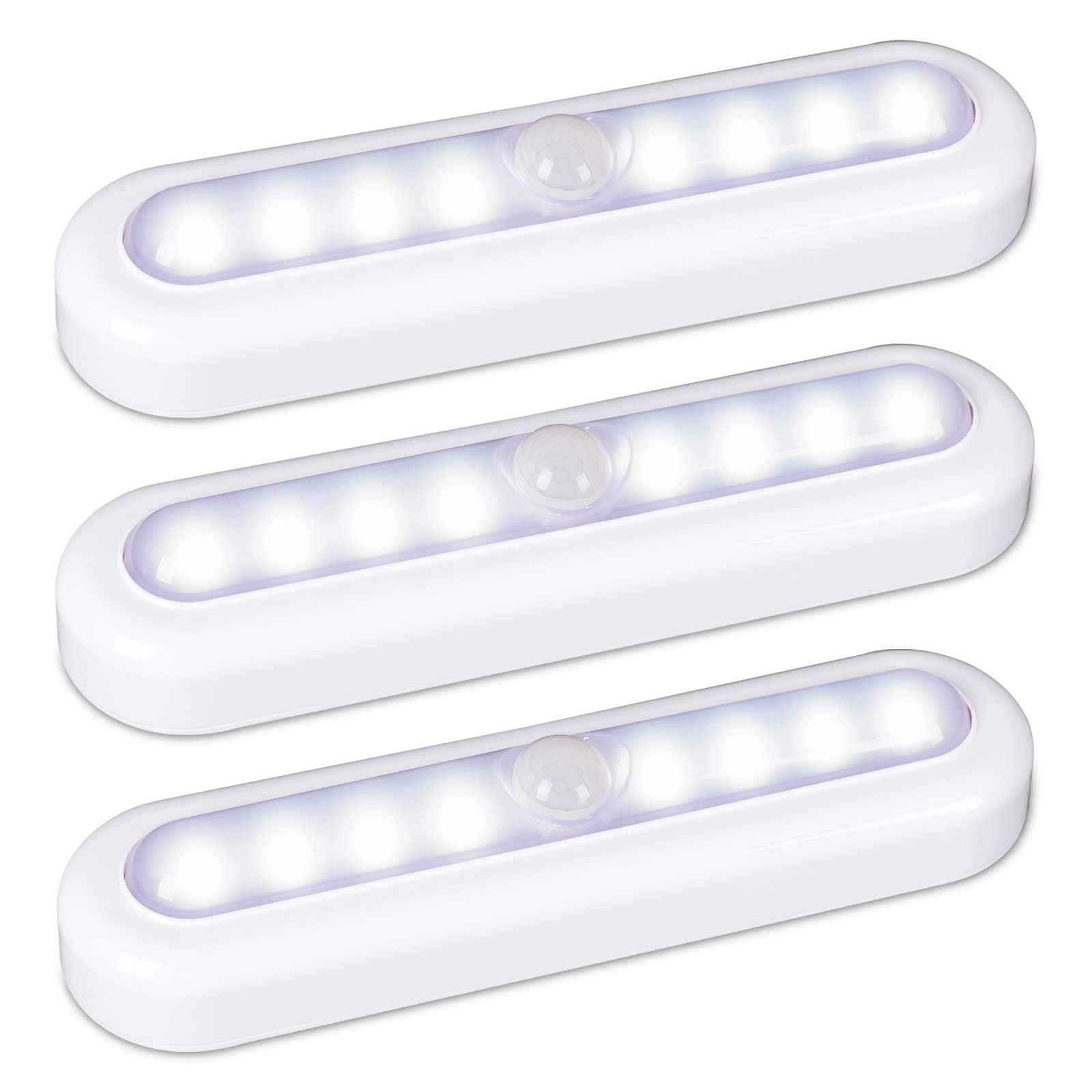 3 Pack 7” Motion Sensor Lights Indoor Battery Operated, Stick on LED Light for Closet, Stairs, Under Cabinet, Cool White