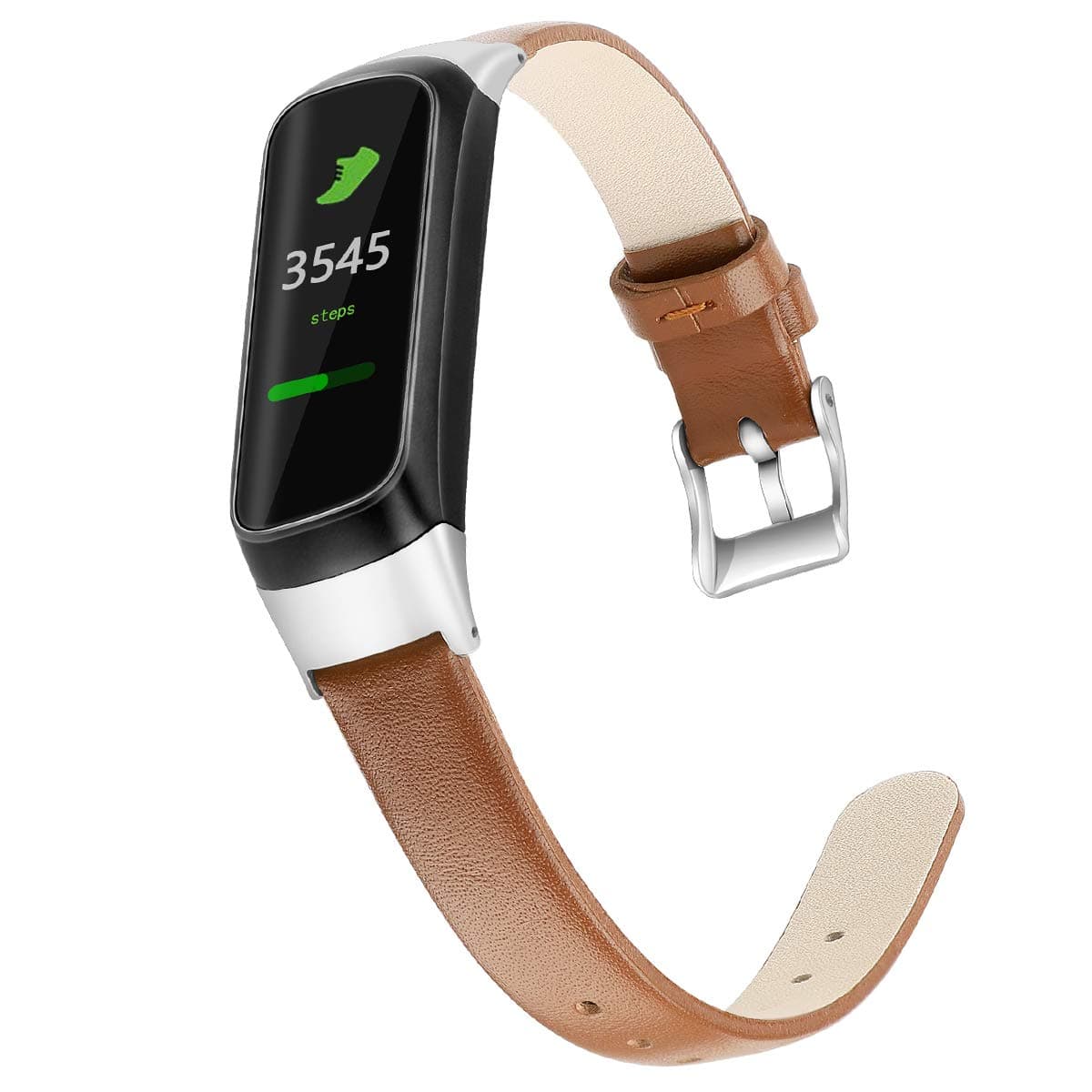 Aresh Compatible with Samsung Galaxy Fit Bands,Soft Leather Strap Replacement Wristband for Samsung Galaxy Fit SM-R370 Fitness Smartwatch (Brown)