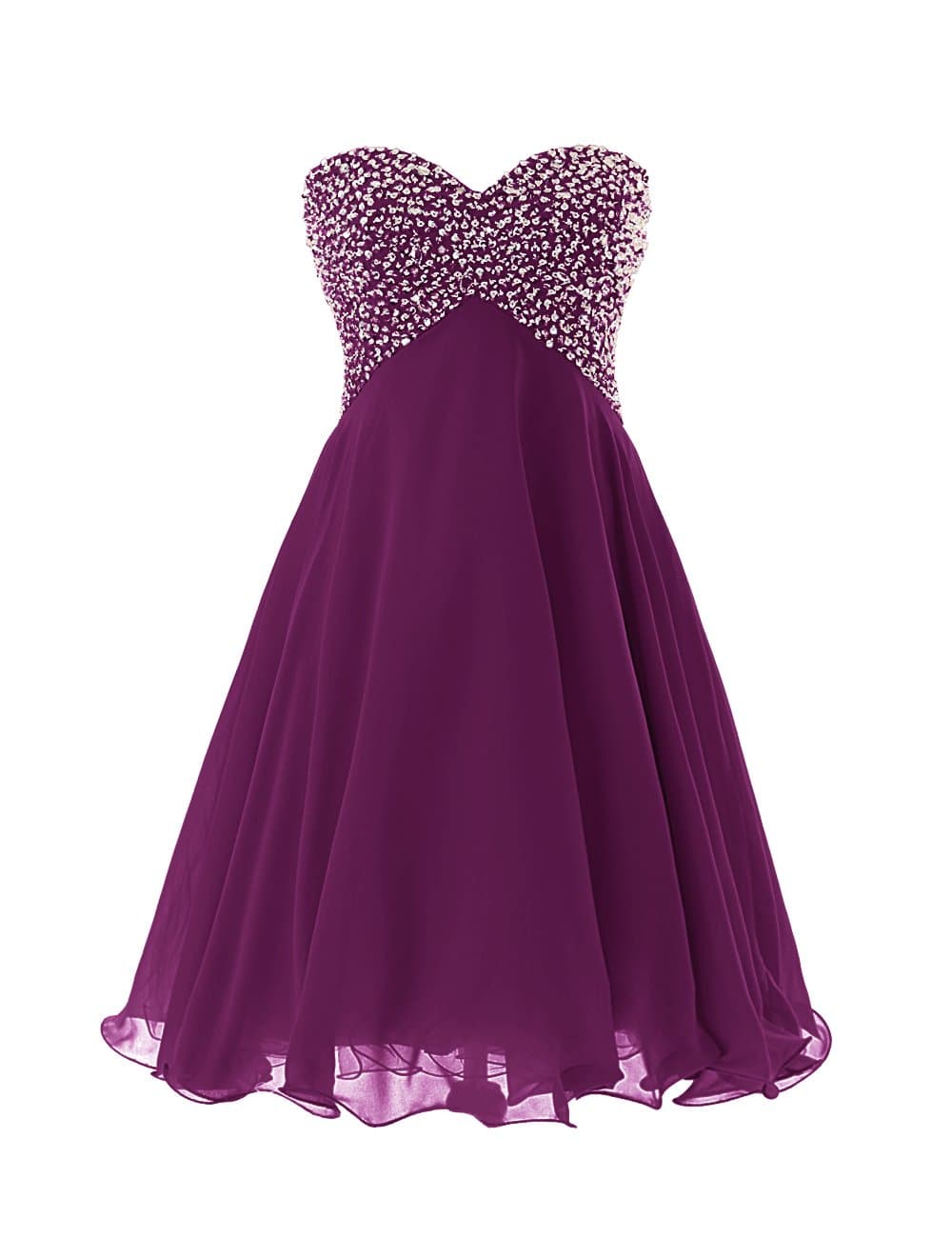 Dressystar Sweety Girls Homecoming Gown Prom Pageant Dress Lace-up Size 4 Grape