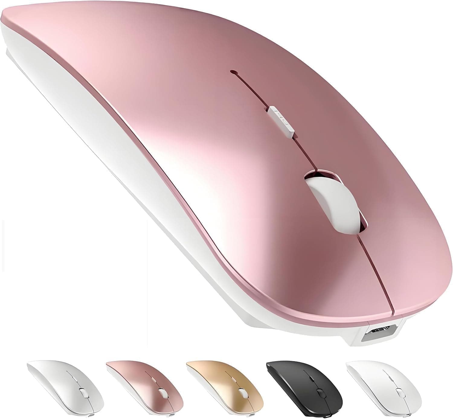 ZERU Bluetooth Mouse Rechargeable Wireless Mouse for Notebook ï¼Å’Bluetooth Wireless Mouse for Laptop PC Conputer (Rose Gold)
